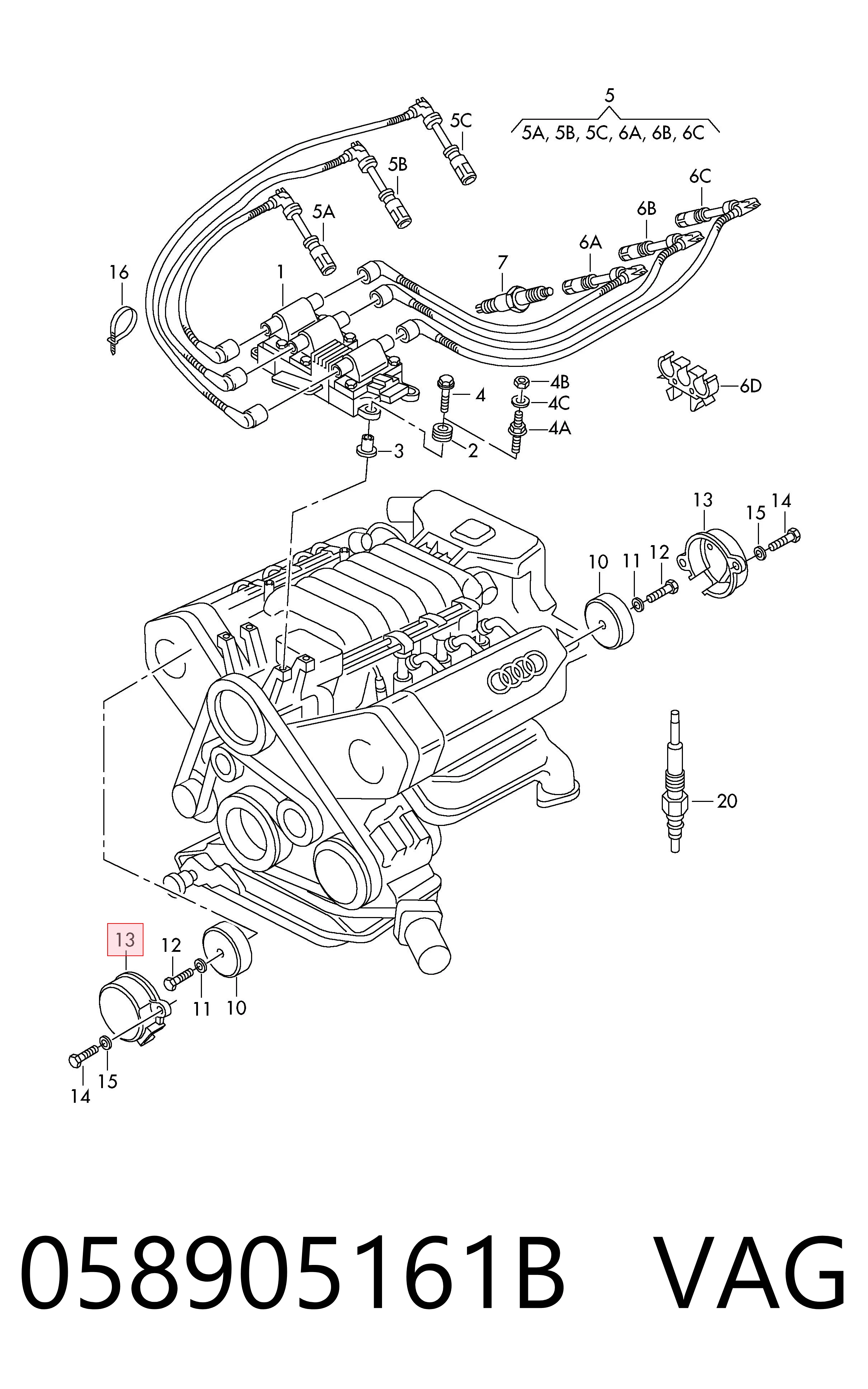 058905161B VAG Sensor de posição da árvore distribuidora
