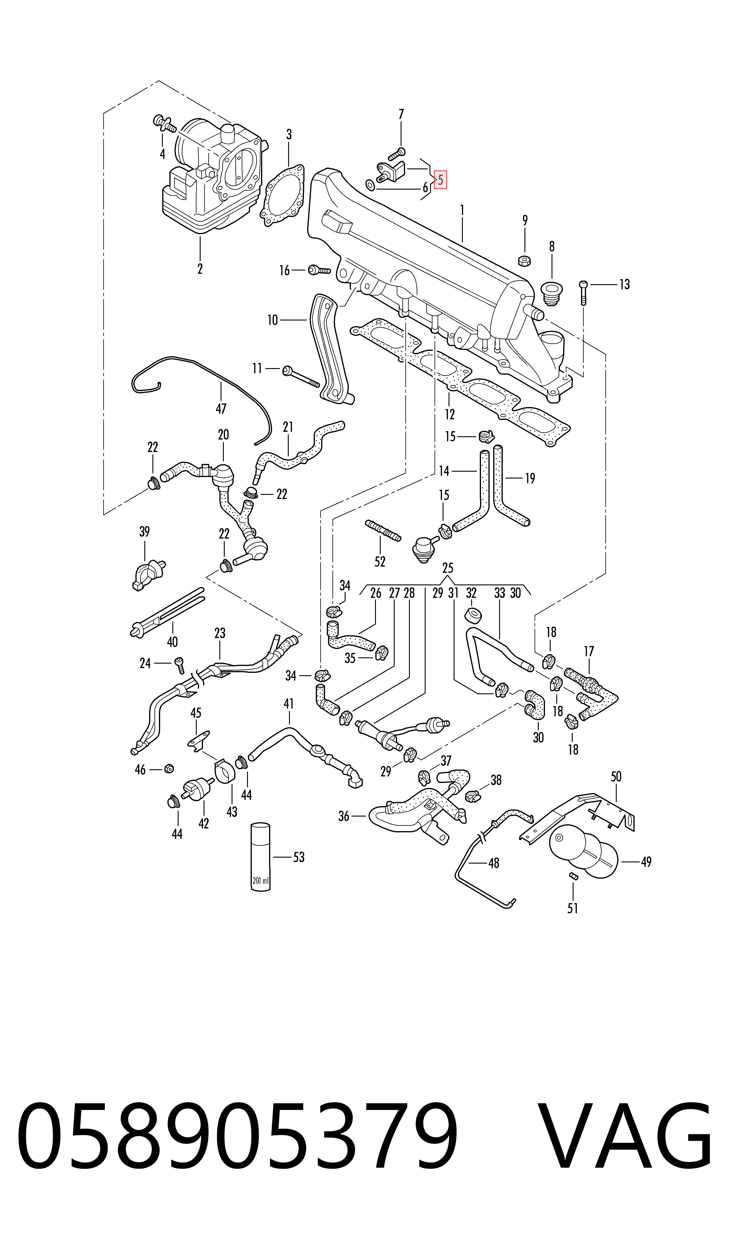 058905379 VAG Sensor de temperatura da mistura de ar
