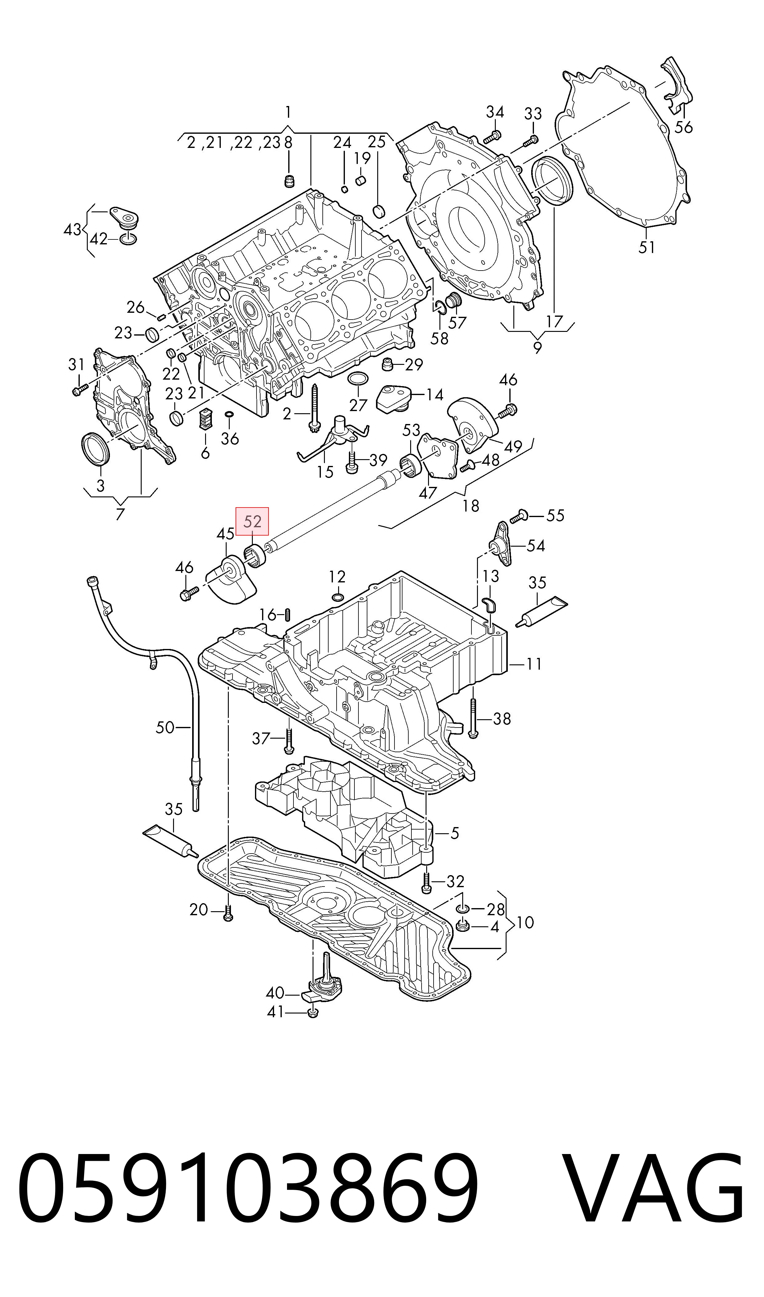 059103869 VAG Kit superior de vedantes de motor