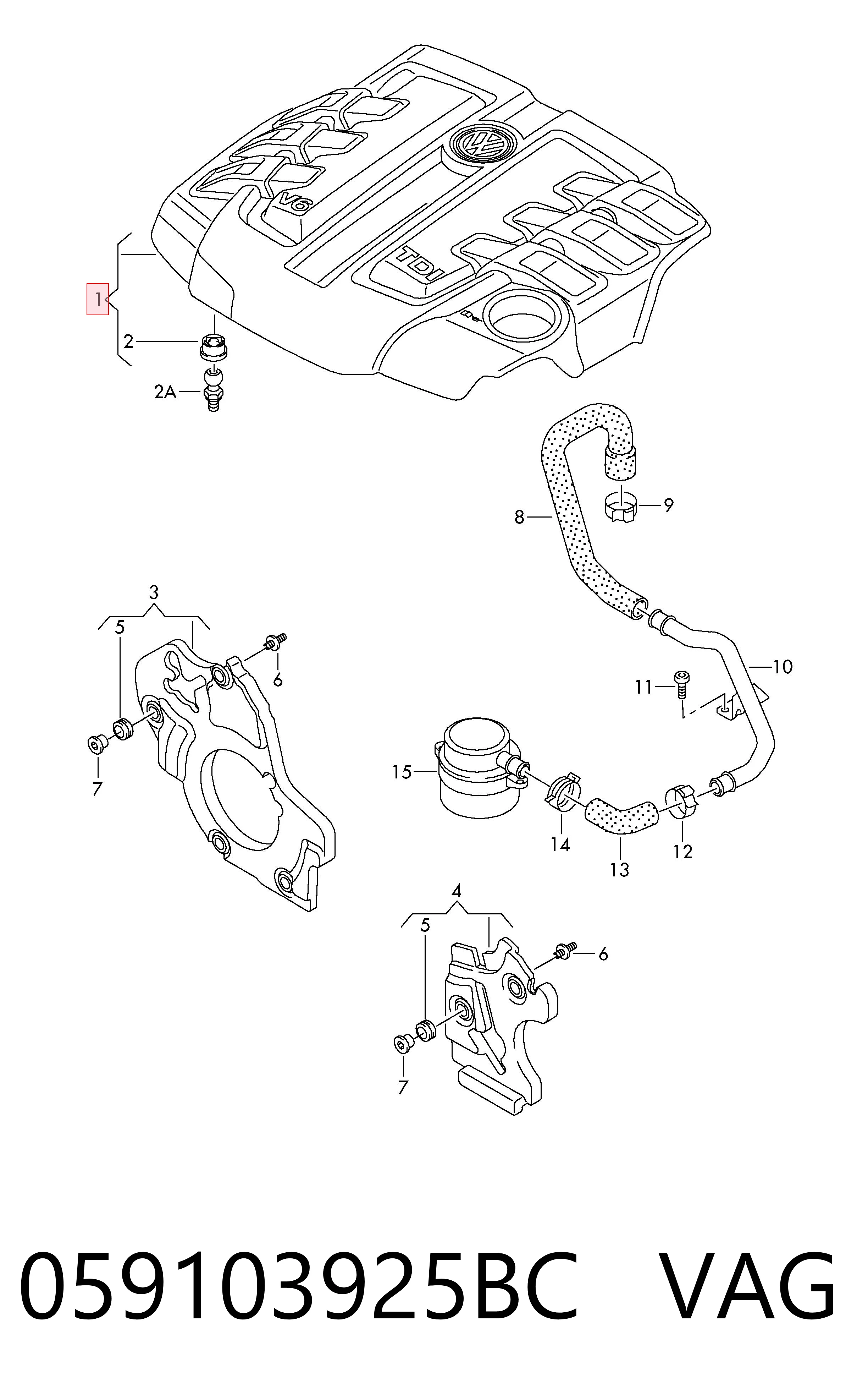 Tampa de motor decorativa para Volkswagen Touareg II 7P5, 7P6