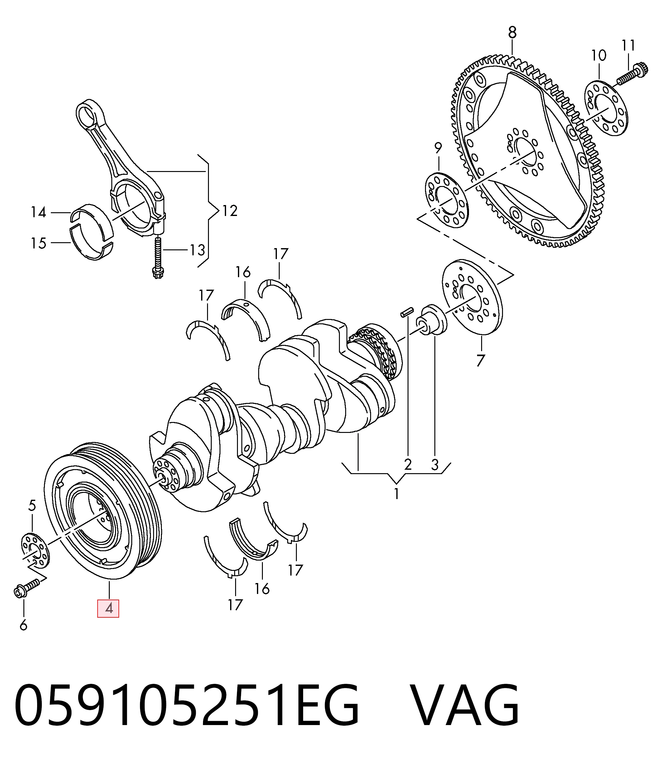 059105251EG VAG Polia de cambota