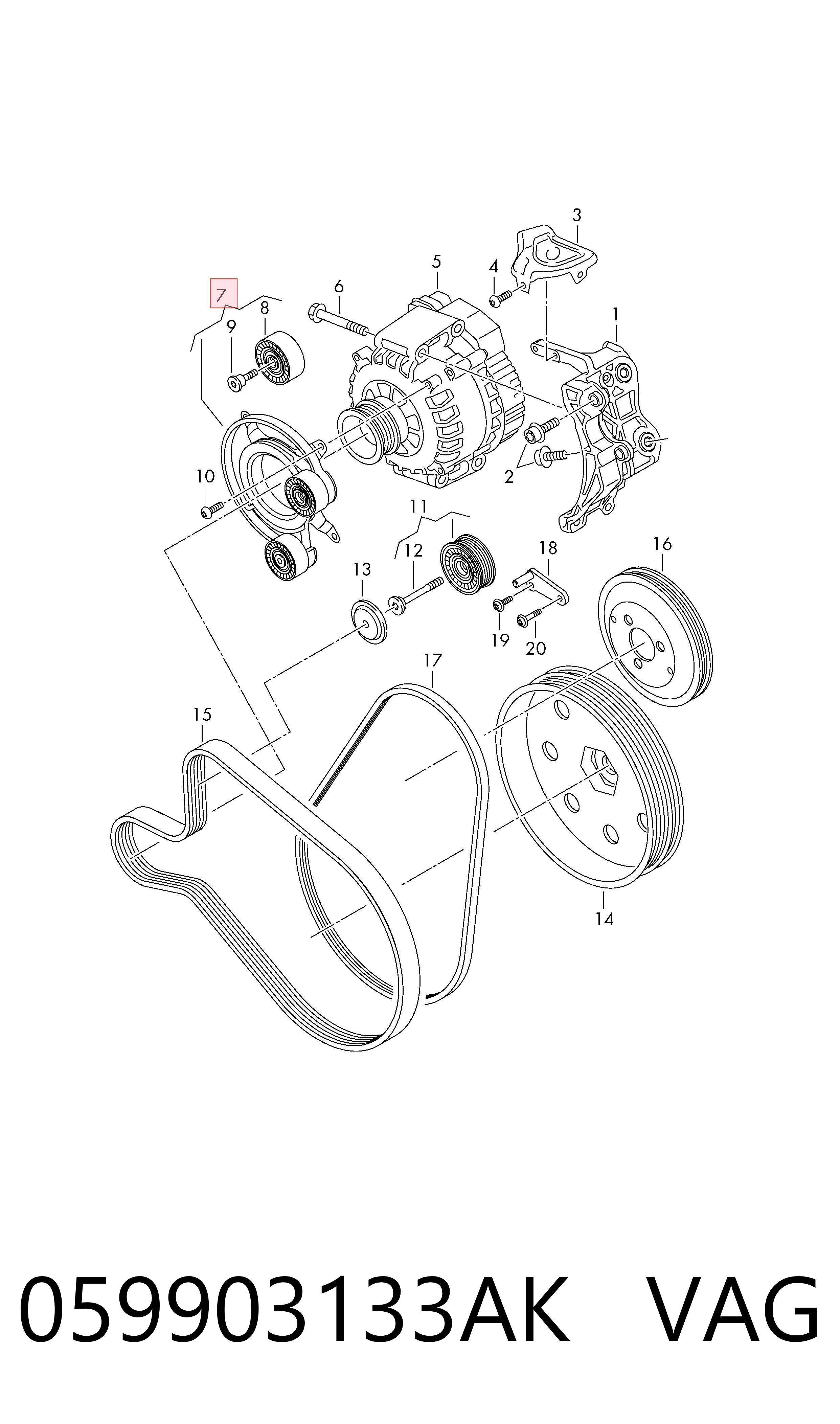  Reguladora de tensão da correia de transmissão Audi A6 C8 sedan (4A2) (2018 - 2025) C8