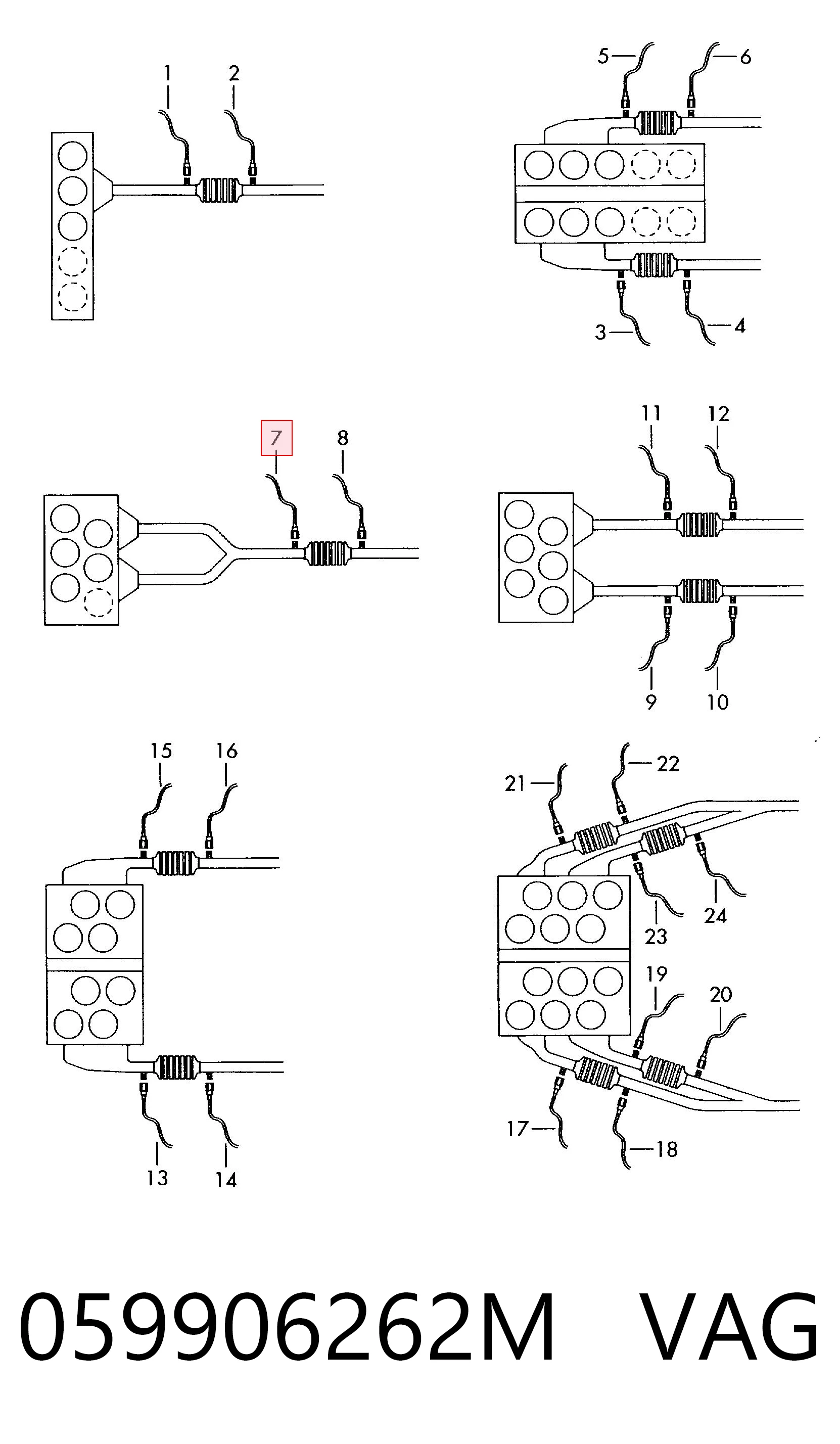 059906262M VAG Sonda lambda, sensor de oxigênio até o catalisador