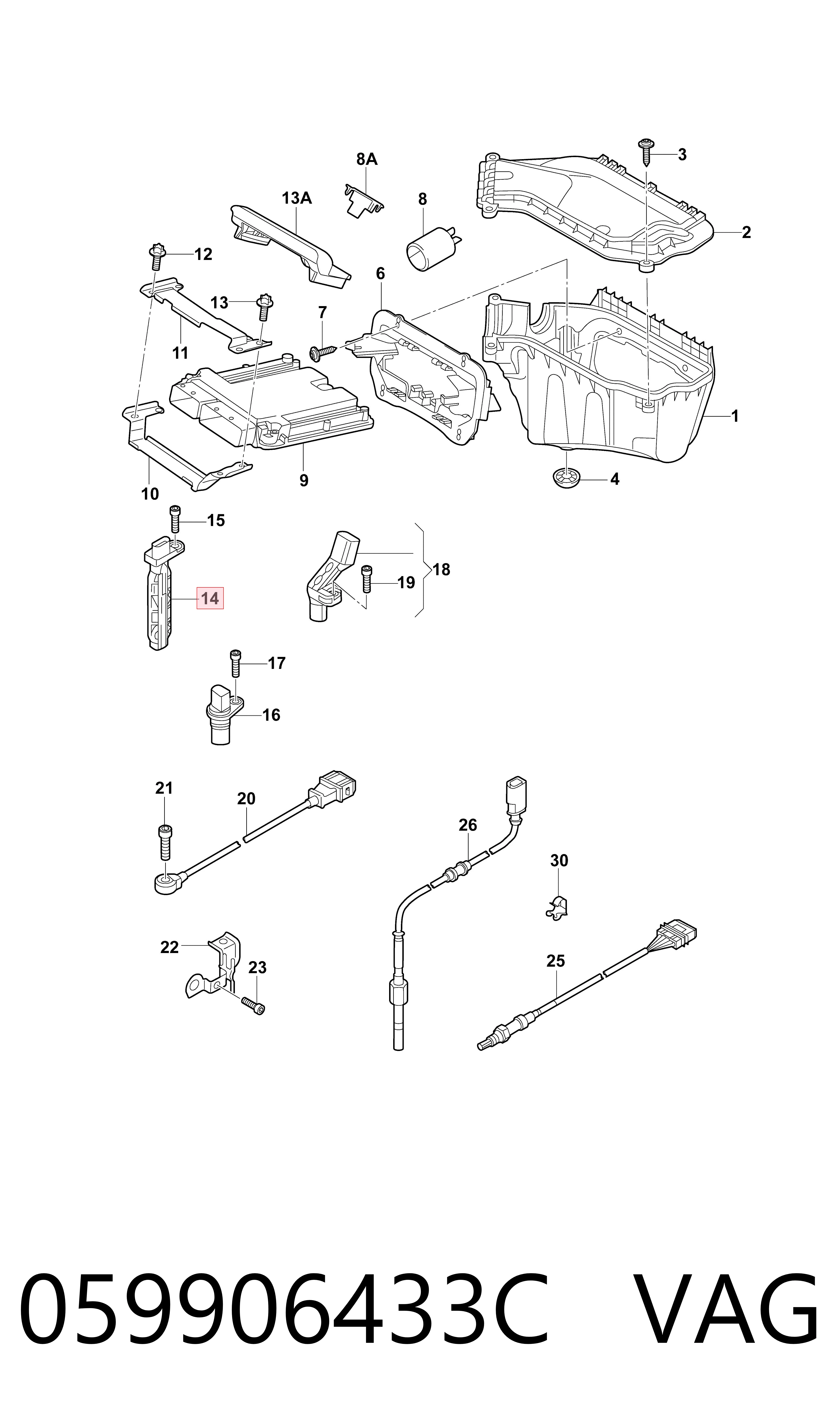 059906433C VAG Sensor de posição (de revoluções) de cambota