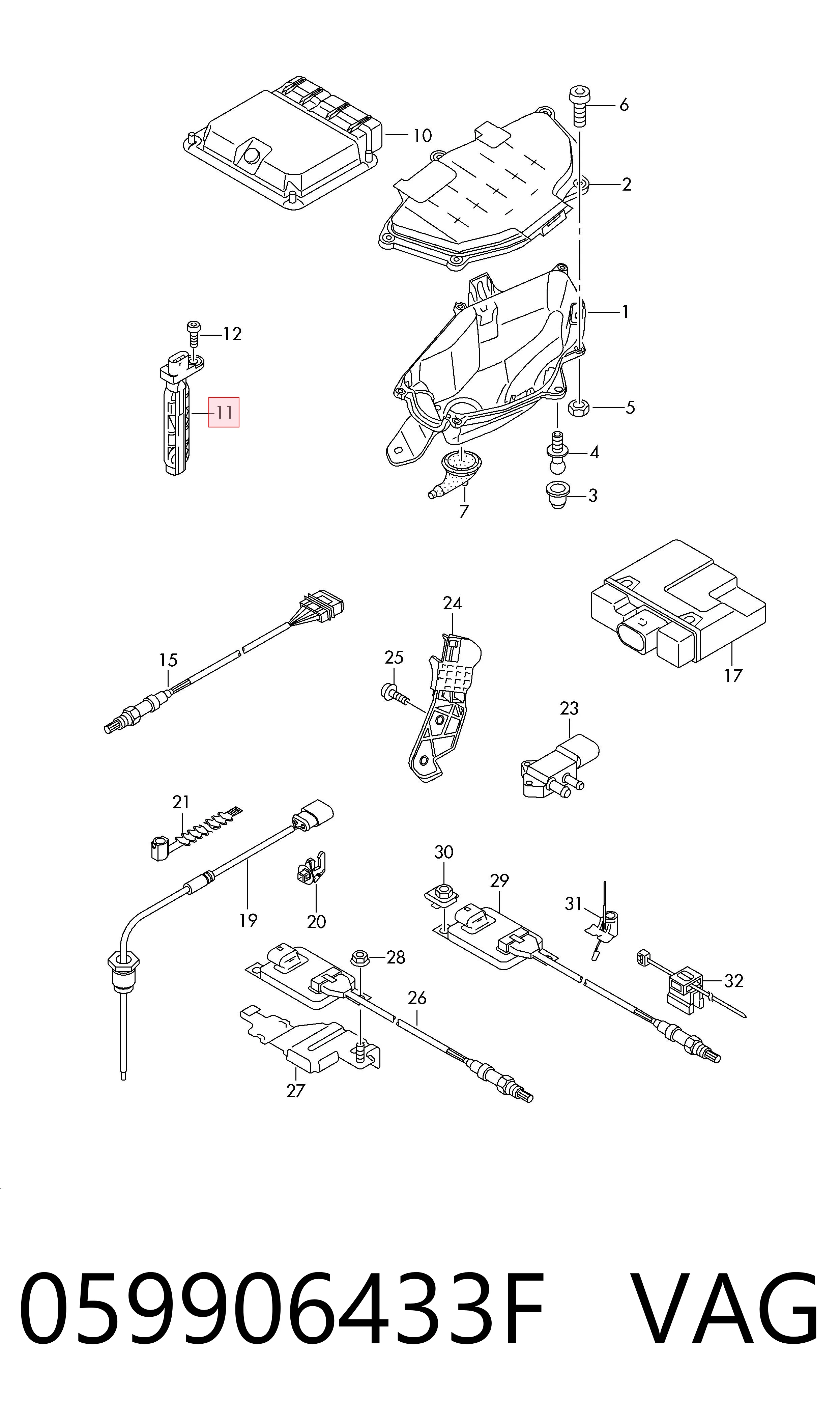 059906433F VAG Sensor de posição (de revoluções) de cambota