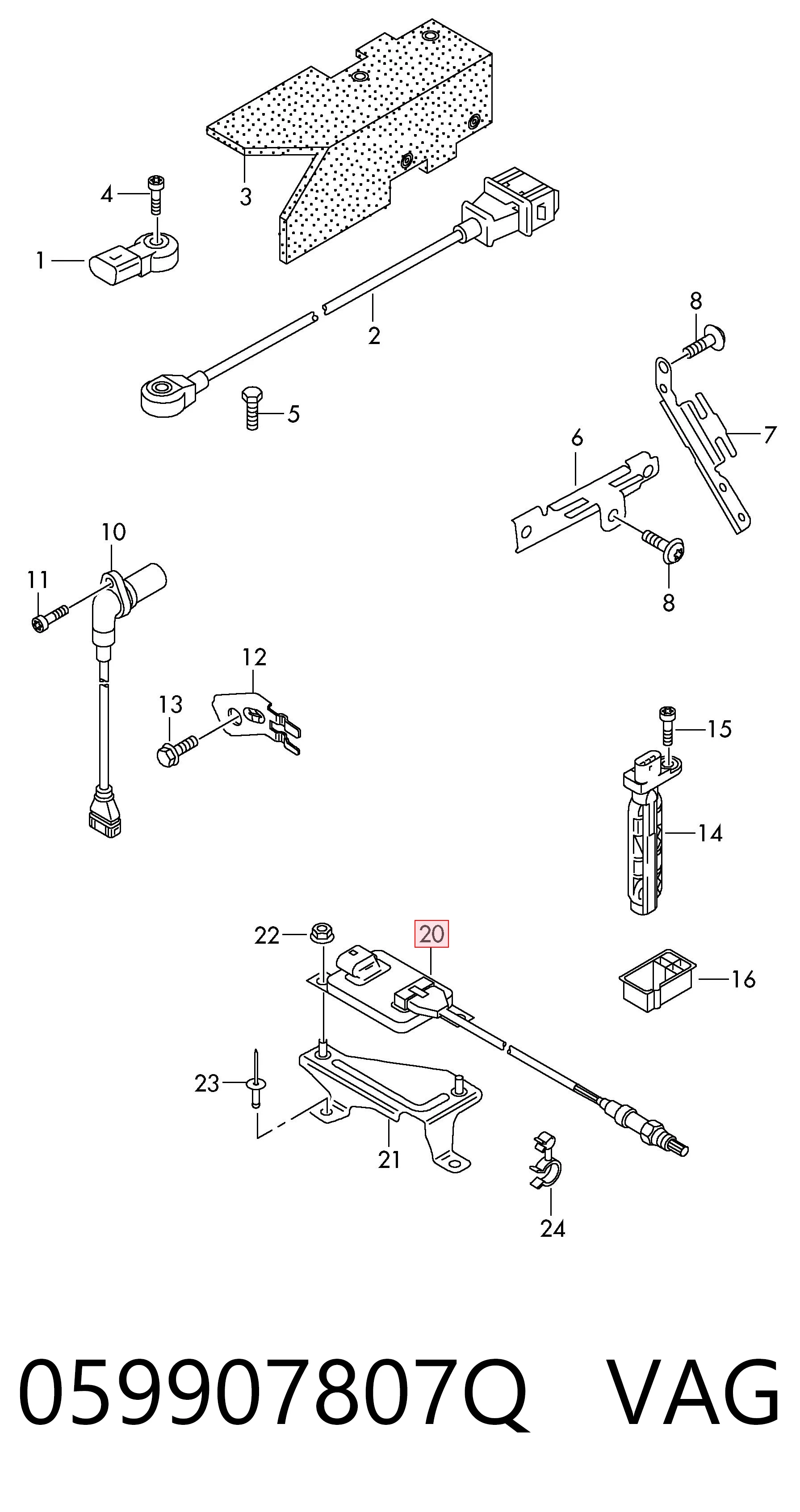 059907807Q VAG Sensor dianteiro de óxidos de nitrogênio NOX