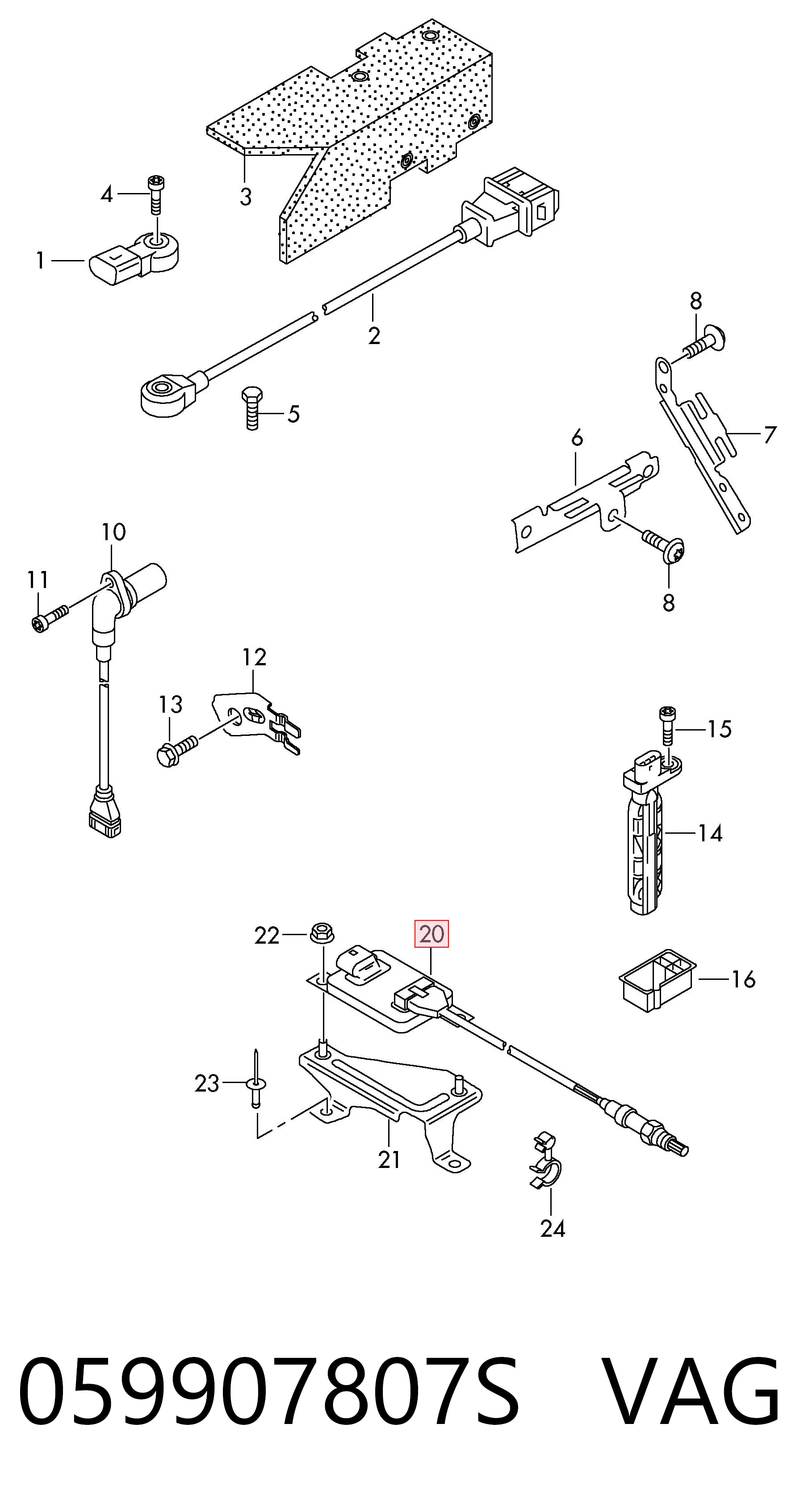 059907807S VAG Sensor dianteiro de óxidos de nitrogênio NOX
