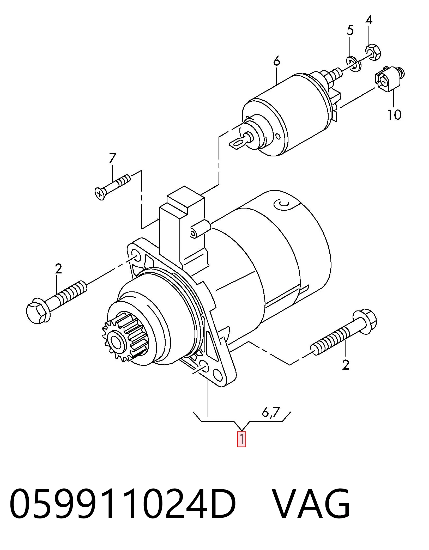 059911024D VAG Motor de arranco
