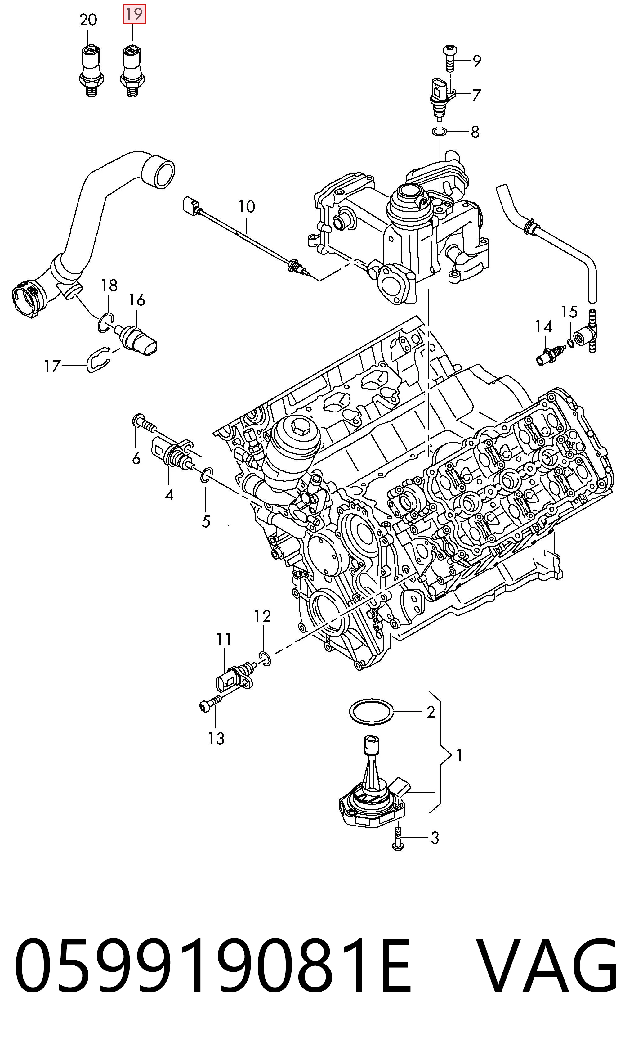 059919081E VAG Sensor de pressão de óleo