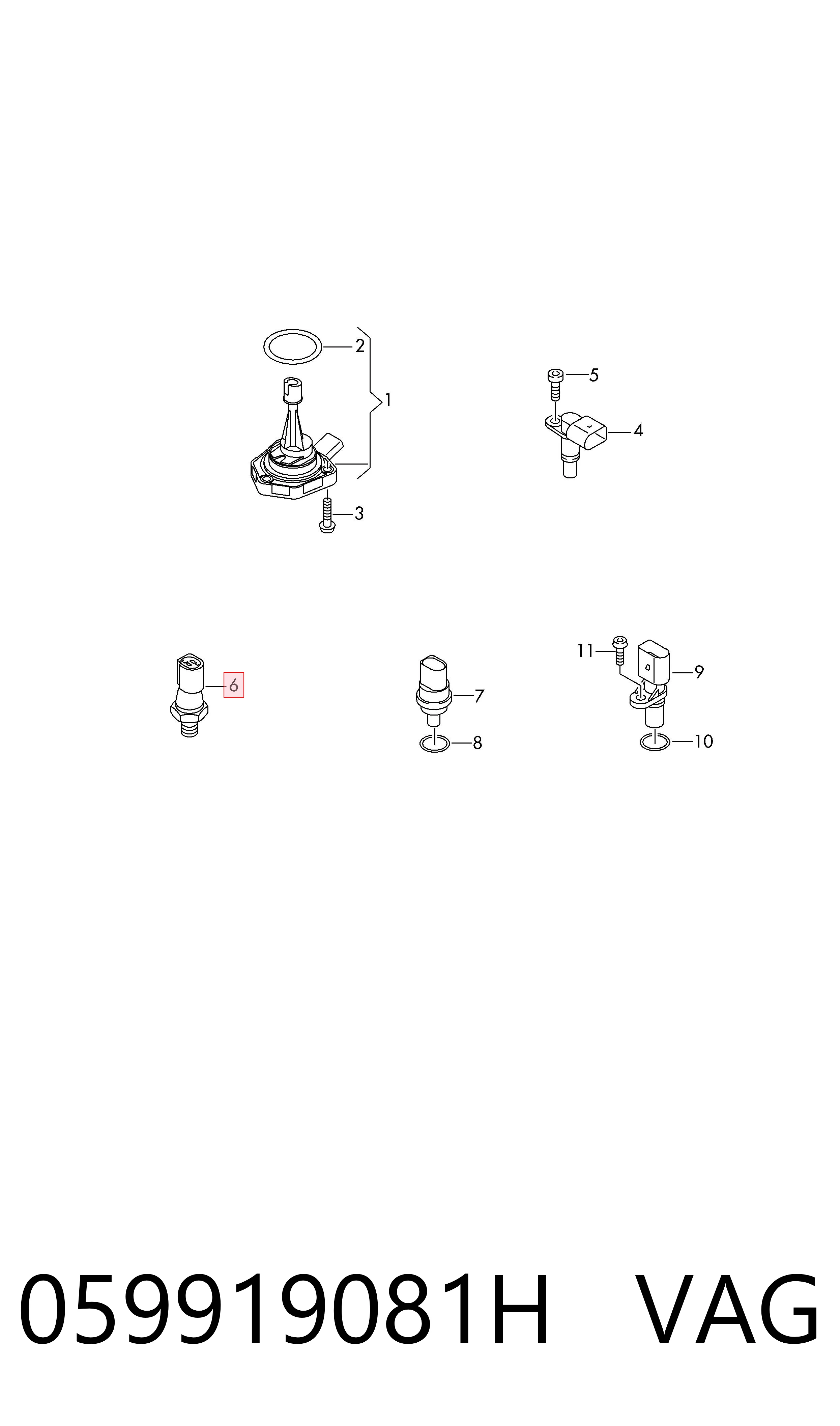 059919081H VAG Sensor de pressão de óleo