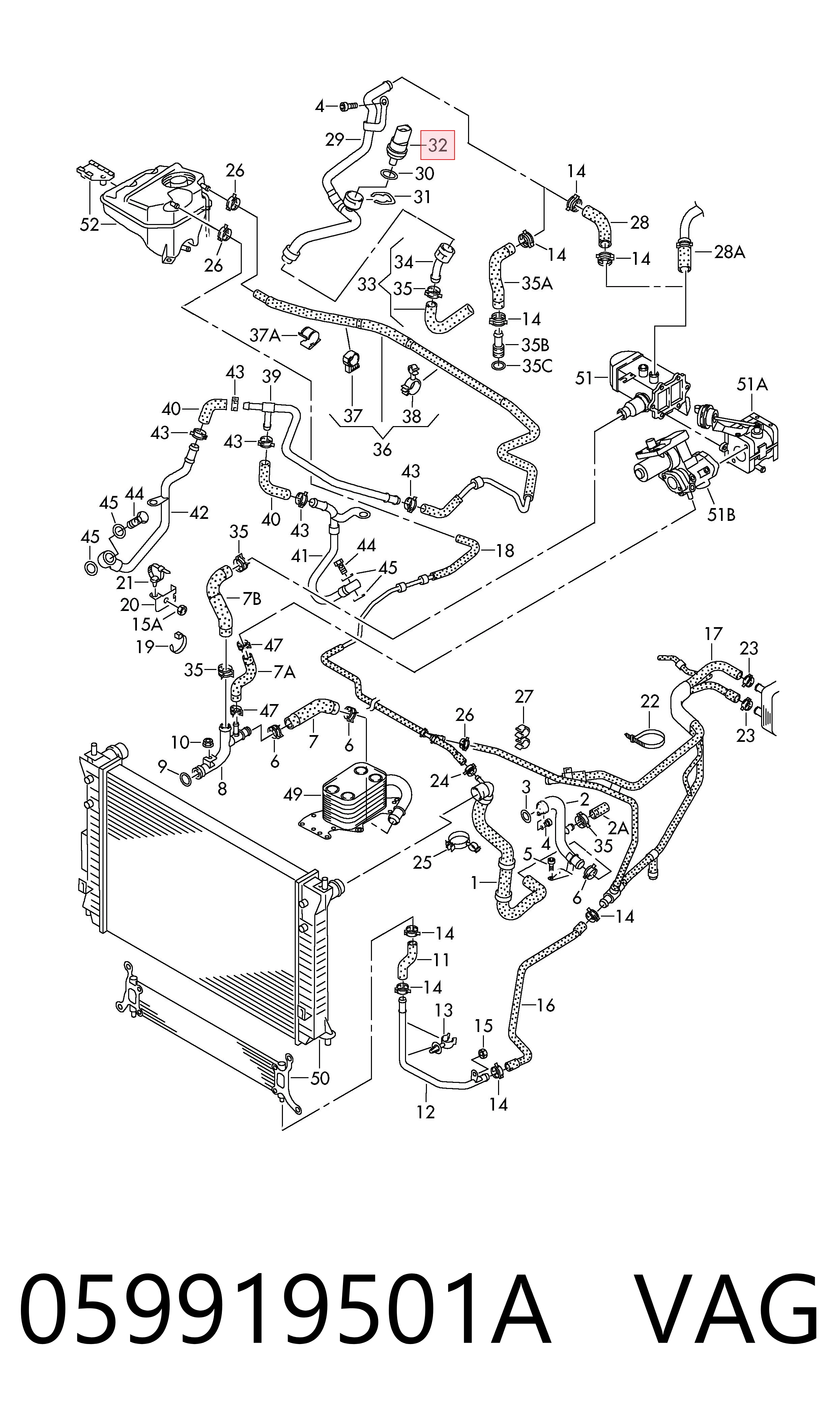 059919501A VAG Sensor de temperatura do fluido de esfriamento