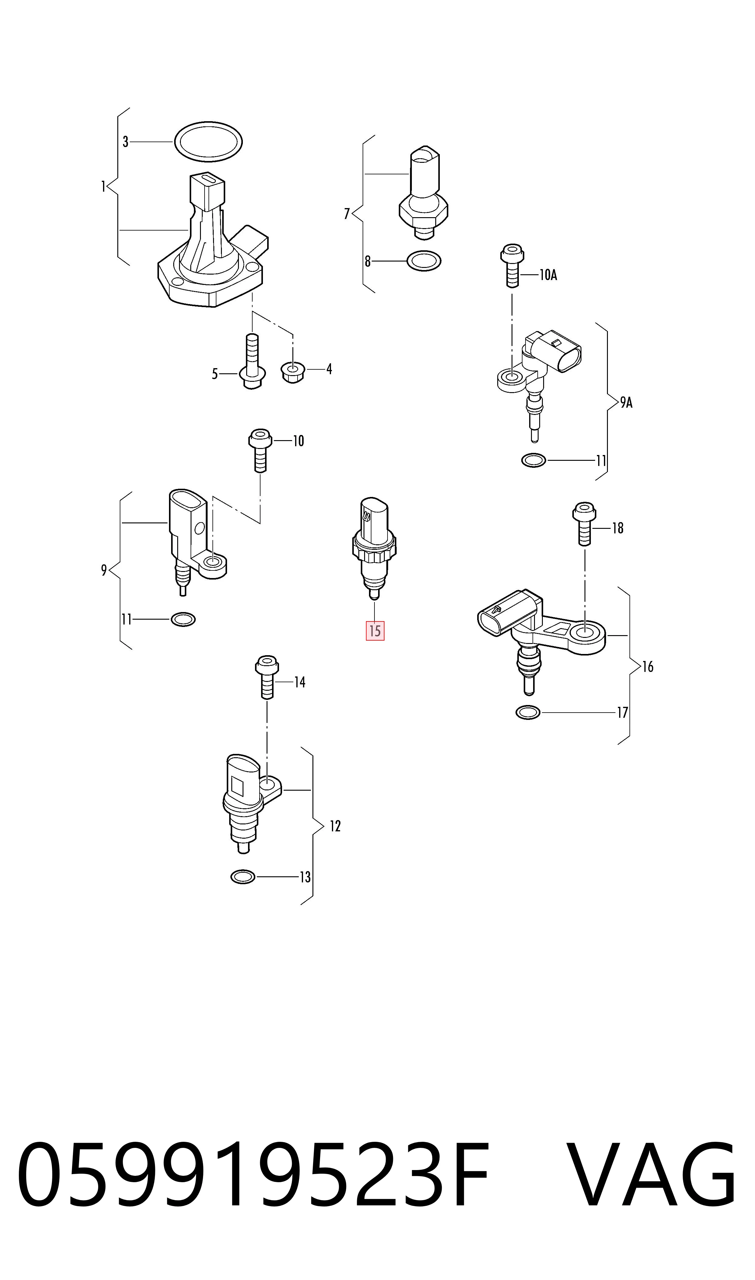 059919523F VAG Sensor de temperatura de combustível