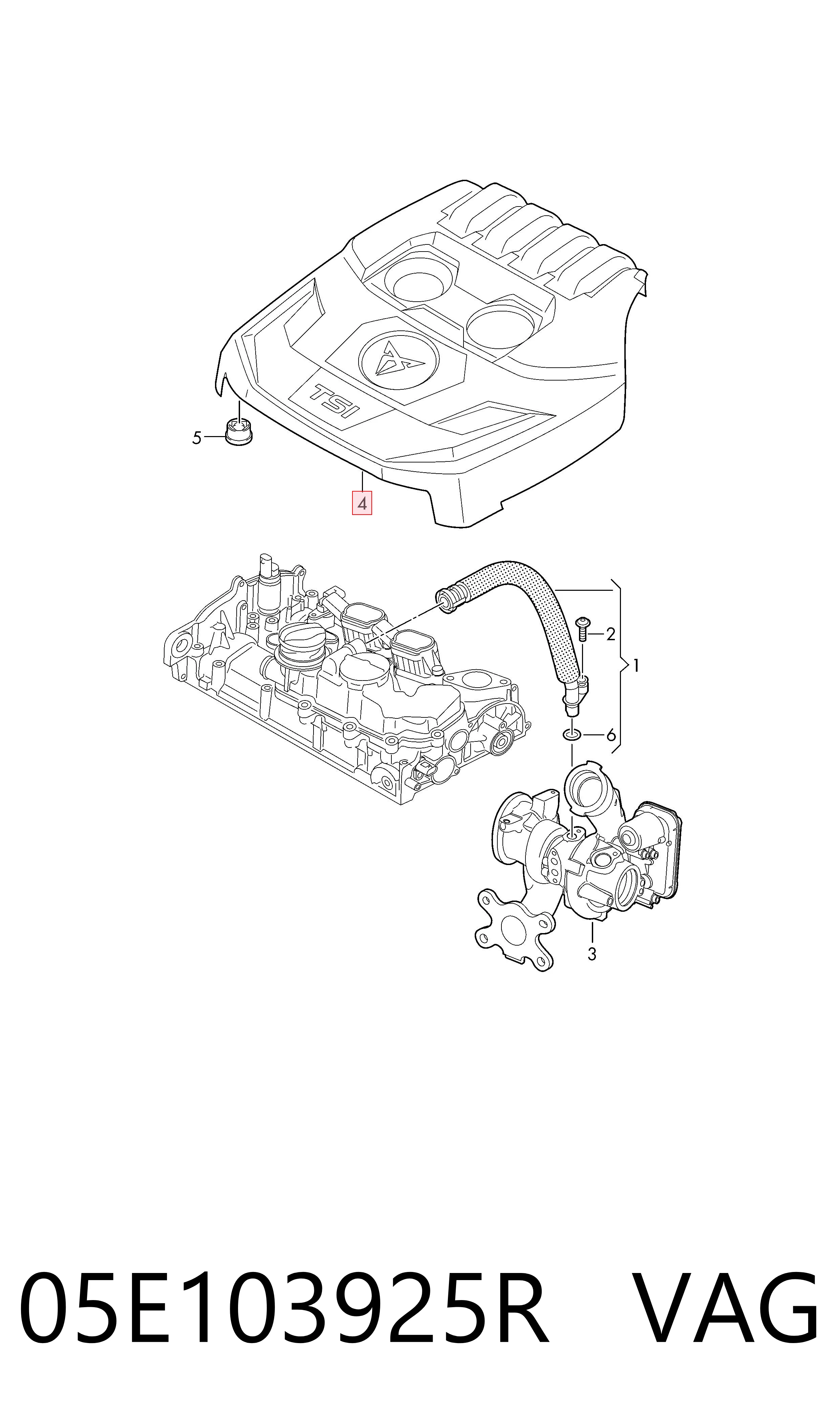Tampa de motor decorativa Volkswagen Golf VIII CD1, DA1