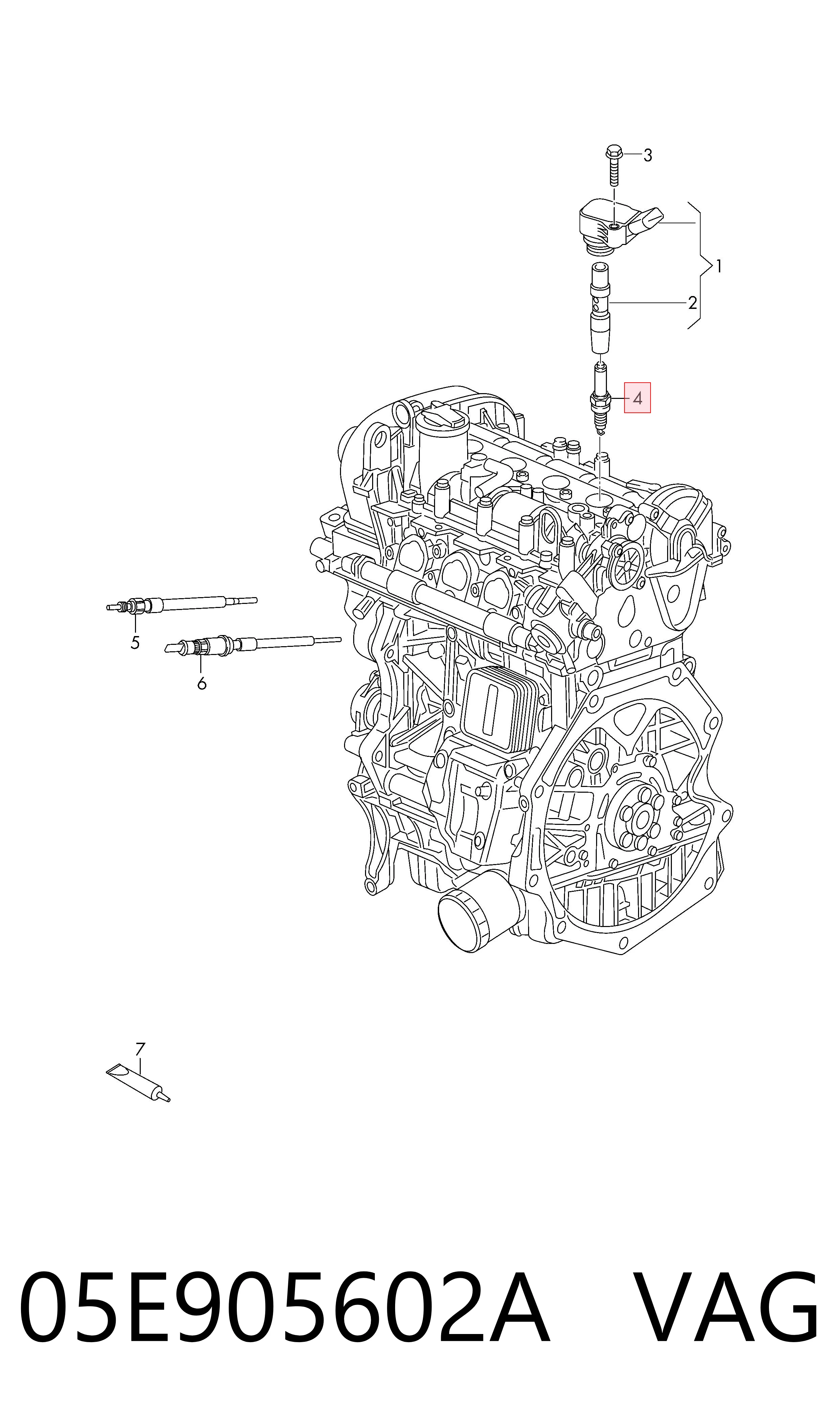 Vela de ignição para Volkswagen Golf VIII CG5, DB5