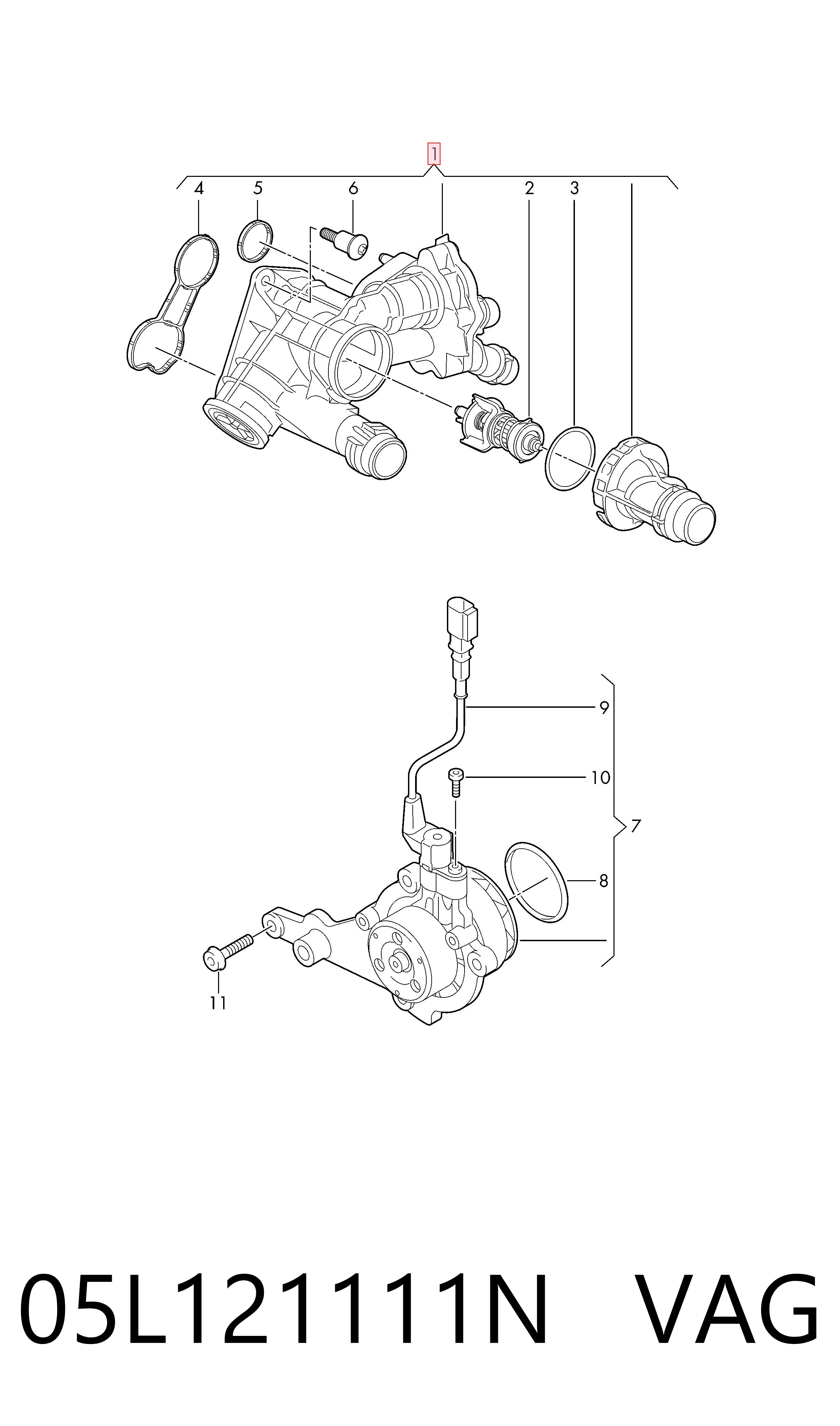  Caixa do termostato Audi A3 sedan (8YS, 8YM) (2020 - 2026) 