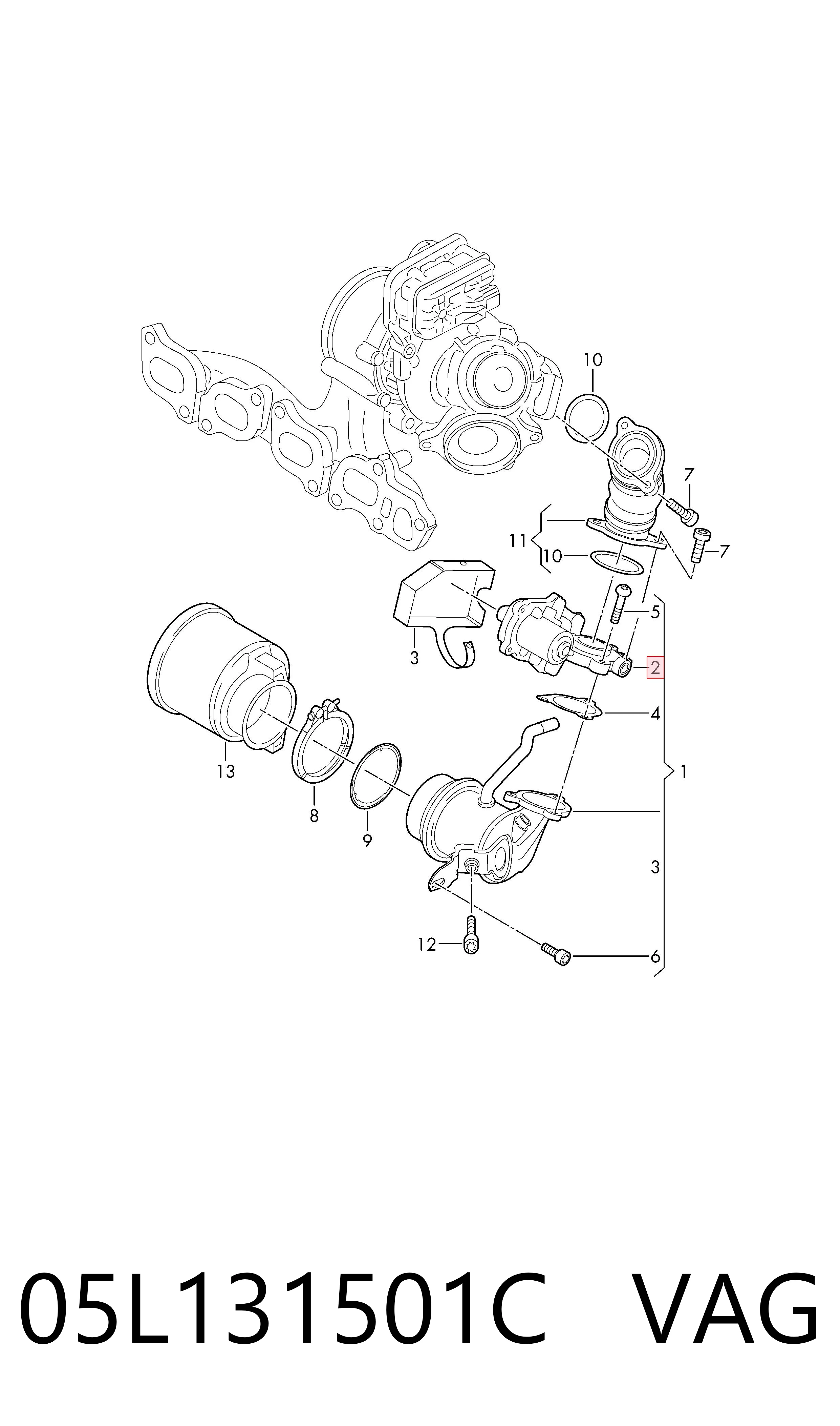 05L131501C VAG Válvula EGR de recirculação dos gases