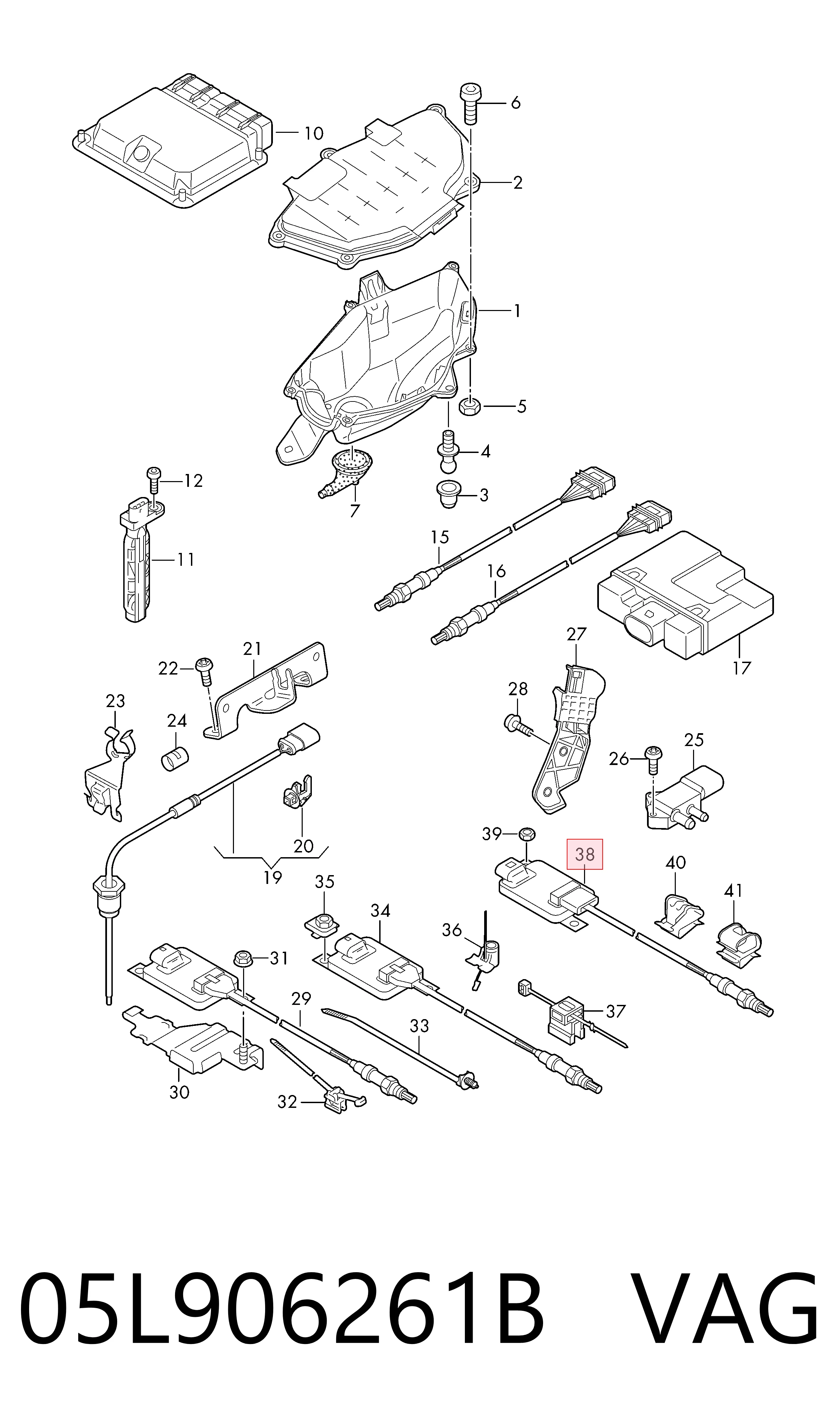 Sensor traseiro de óxidos de nitrogênio NOX VAG 05L906261B preço, a partir de 163,73 USD