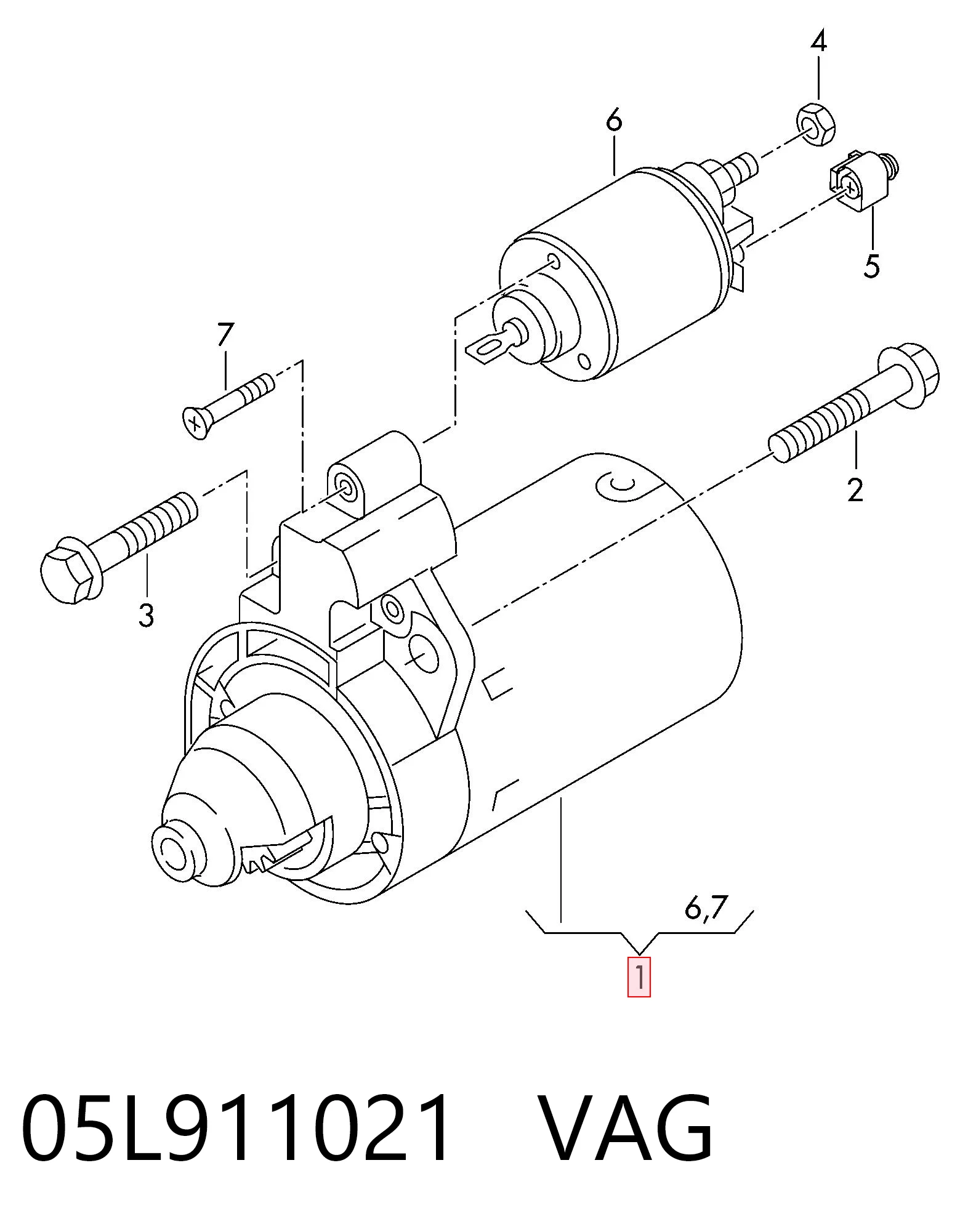 Motor de arranco VAG 05L911021 preço, a partir de 242,18 USD