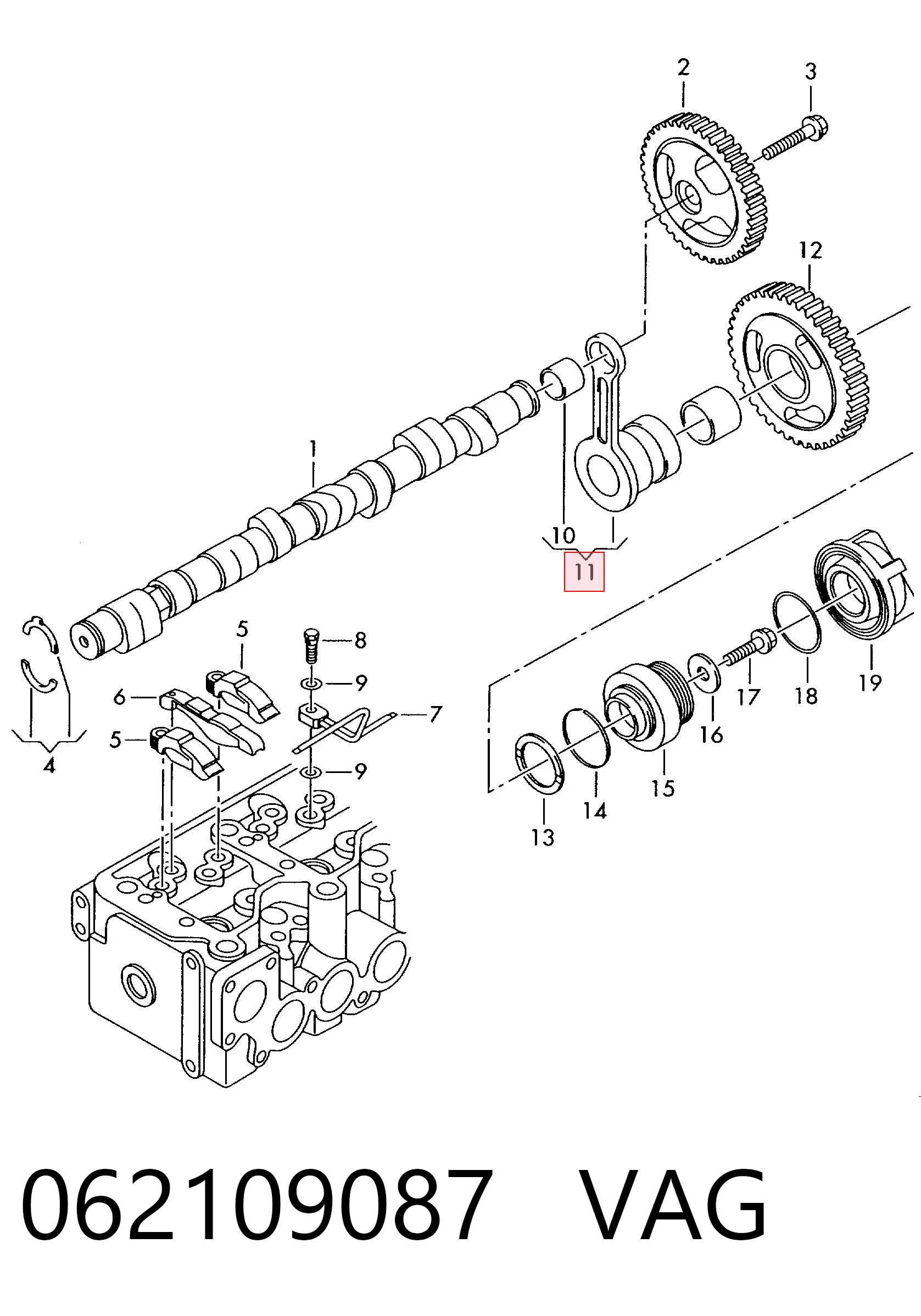 Engrenagem de cadeia da roda dentada da árvore distribuidora de motor Volkswagen LT II 2DB, 2DE, 2DK ao melhor preço