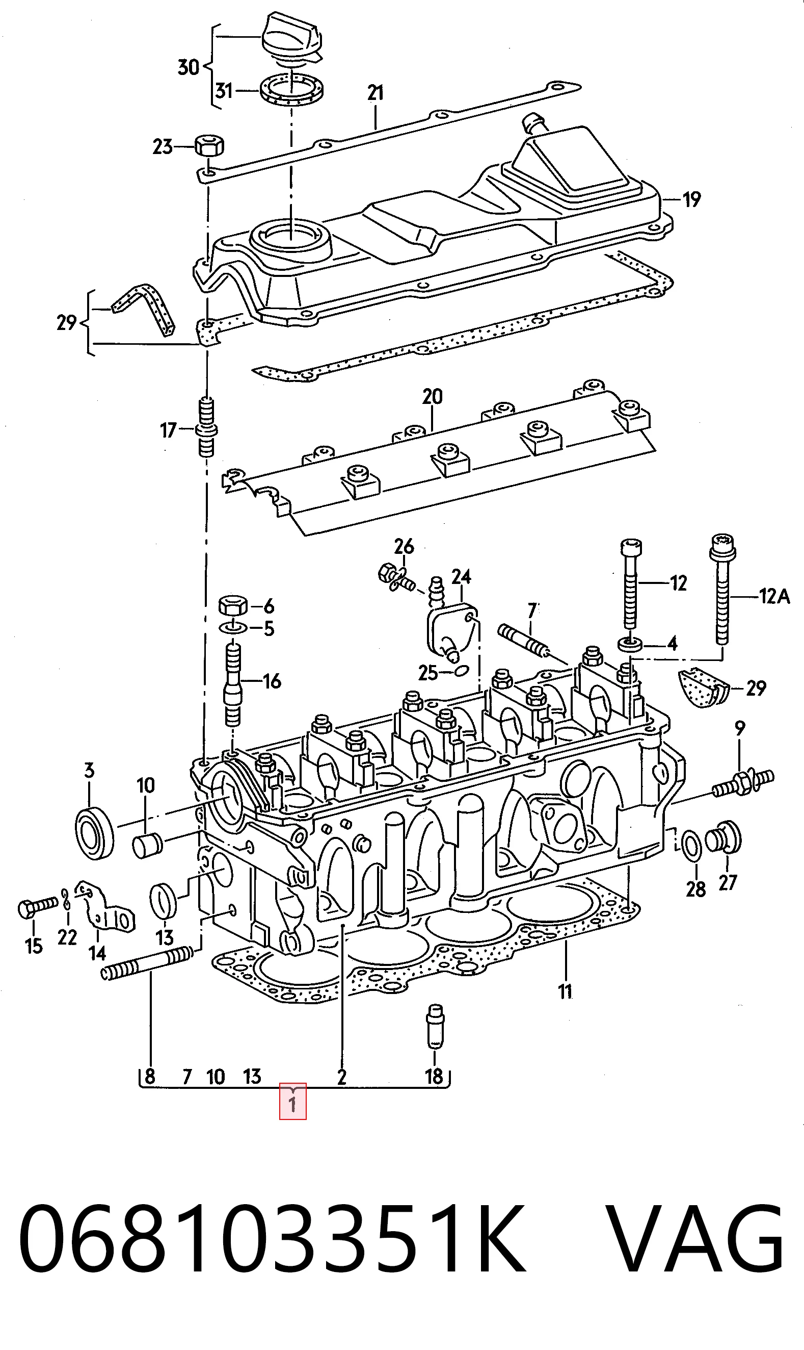 Cabeça de motor (CBC) para Volkswagen Golf 17