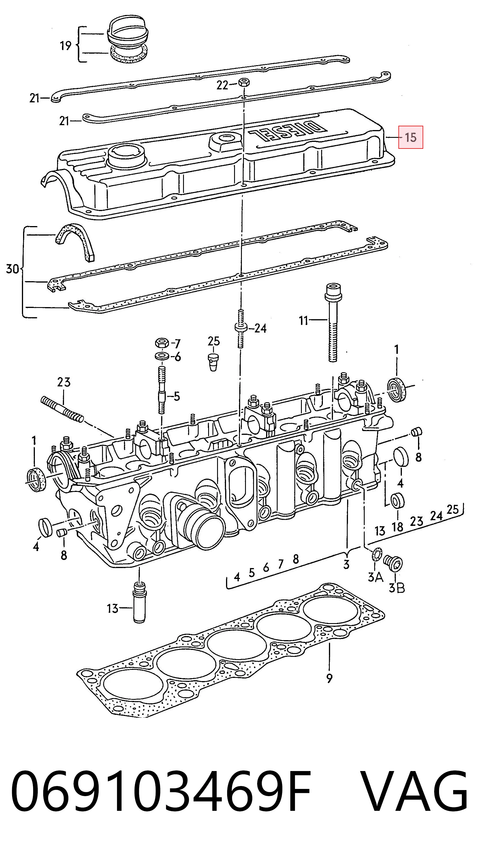Tampa de válvulas Audi 100  44, 44Q ao melhor preço