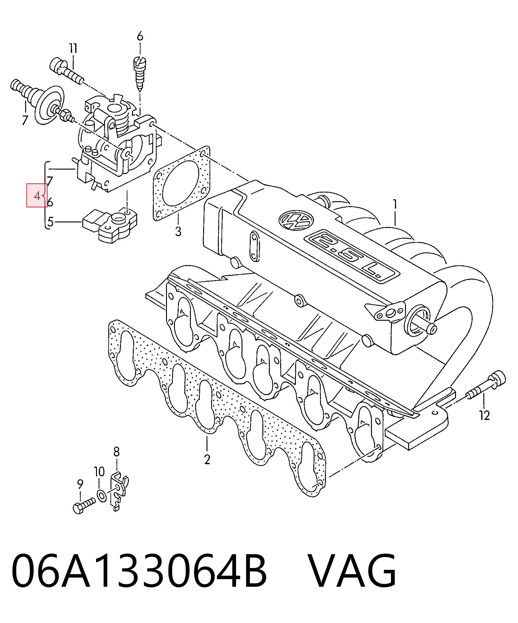 Válvula de borboleta montada para Volkswagen Transporter 70A, 70H, 7DA, 7DH