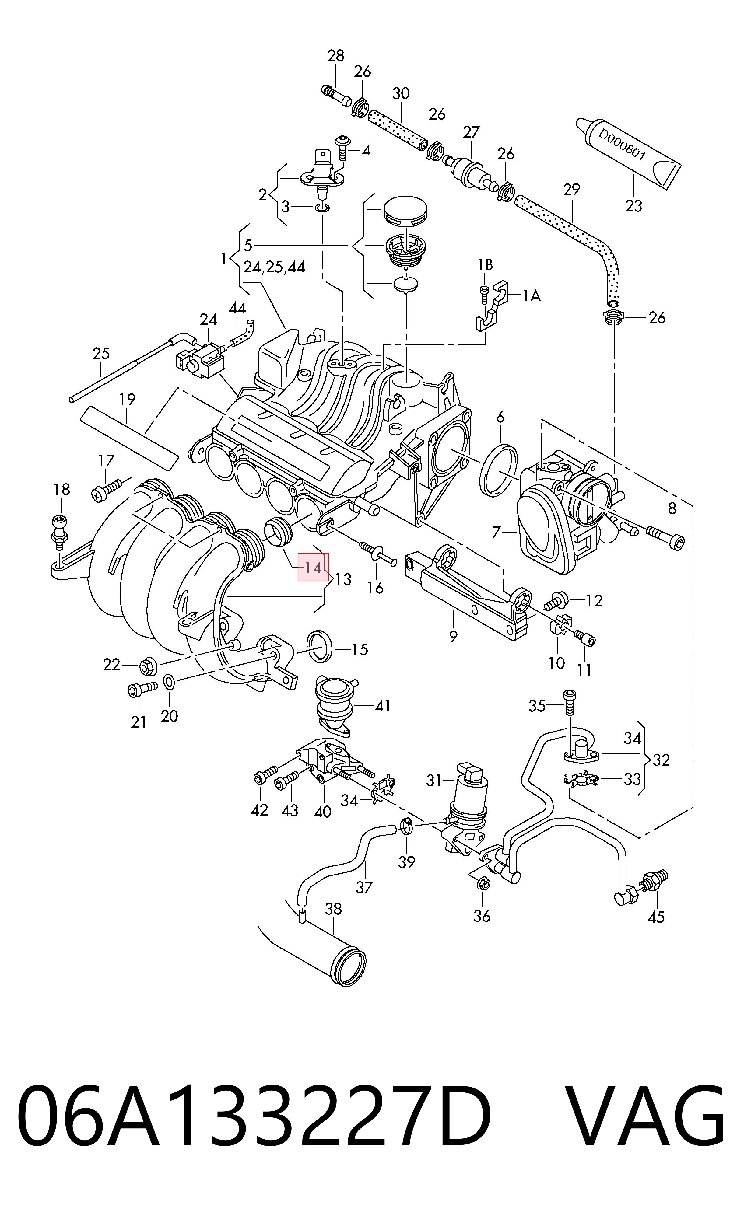  Vedante superior de tubo coletor de admissão Seat Leon I hatchback (1M1) (1999 - 2006) I