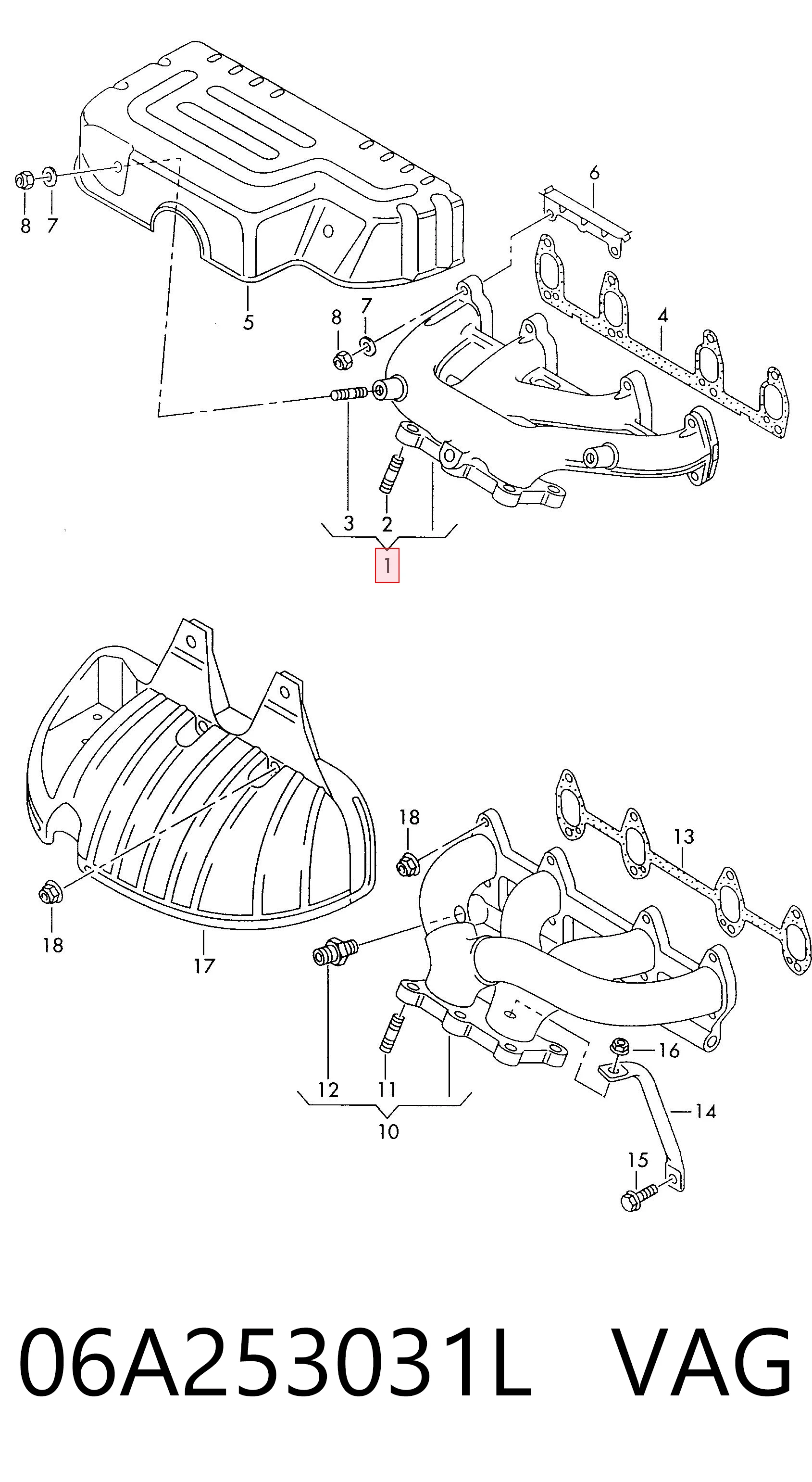 Tubo coletor de escape Seat Toledo II 1M2