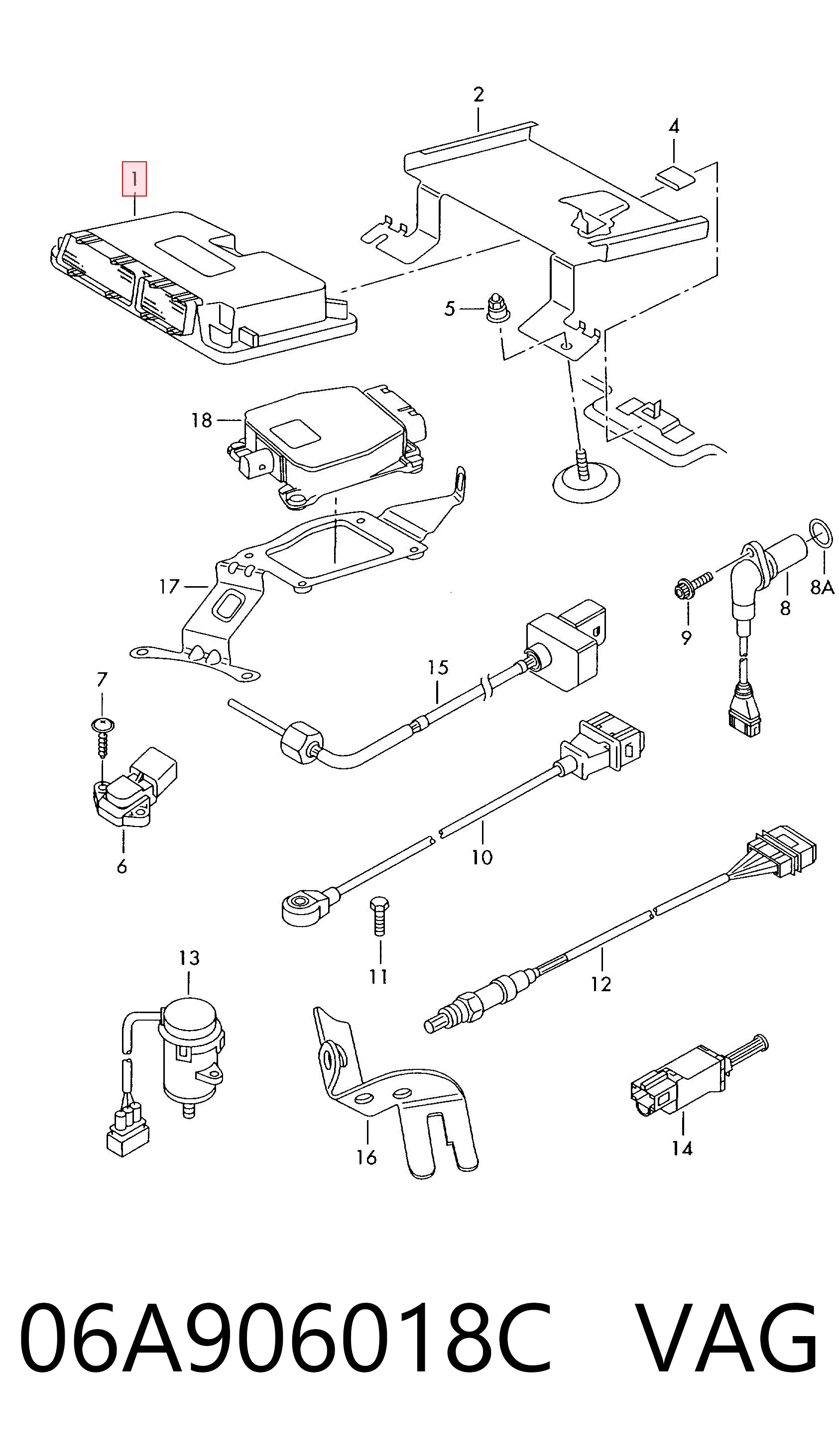 Módulo de direção (Centralina eletrônica) de motor para Audi A3  8L1