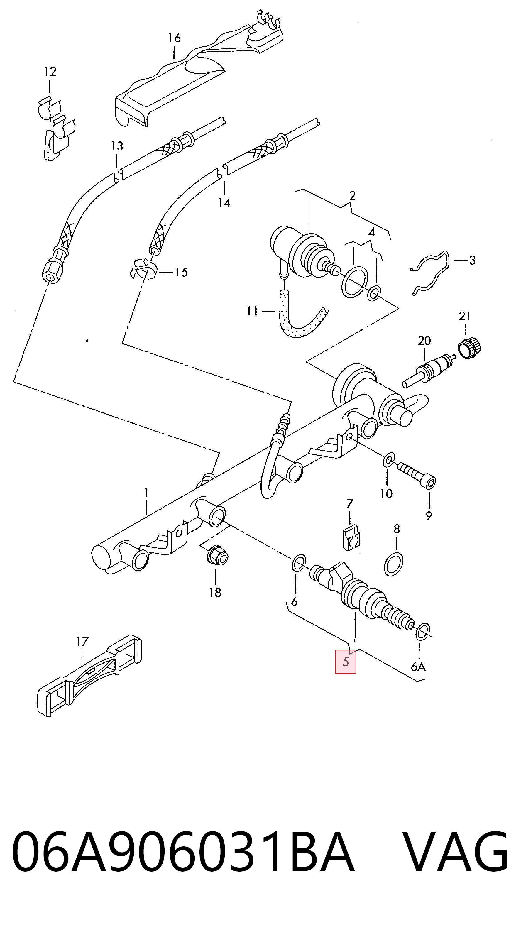06A906031BA VAG Injetor de injeção de combustível