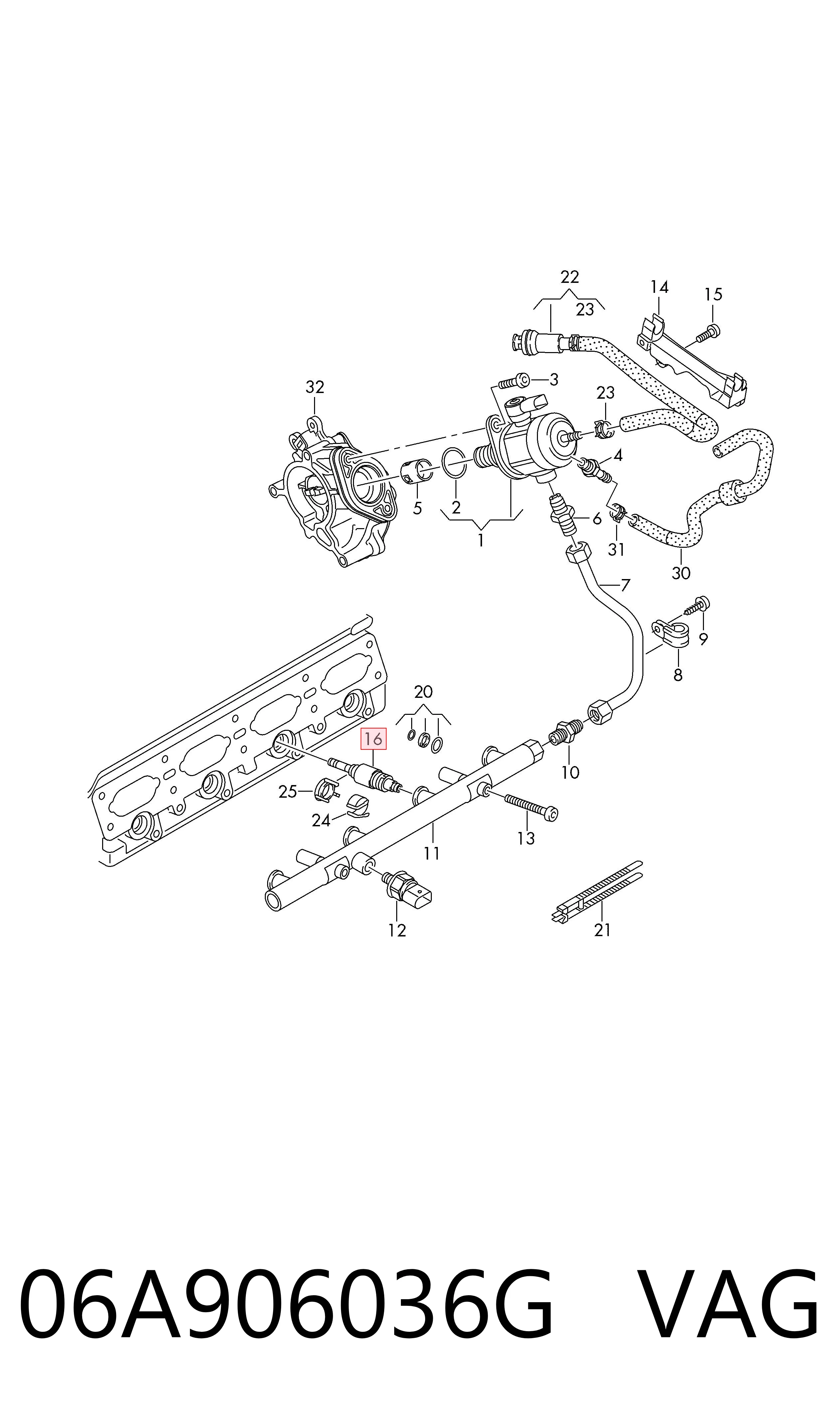 06A906036G VAG Injetor de injeção de combustível