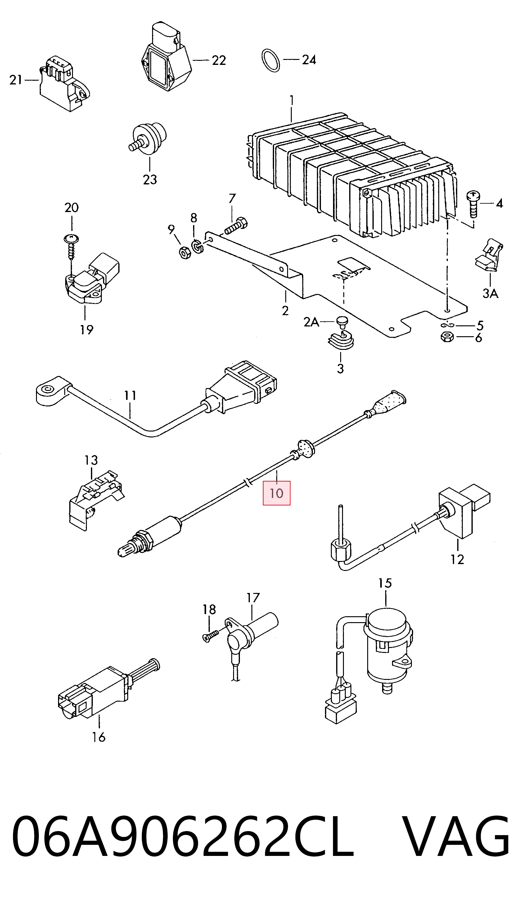 06A906262CL VAG Sonda lambda, sensor de oxigênio depois de catalisador