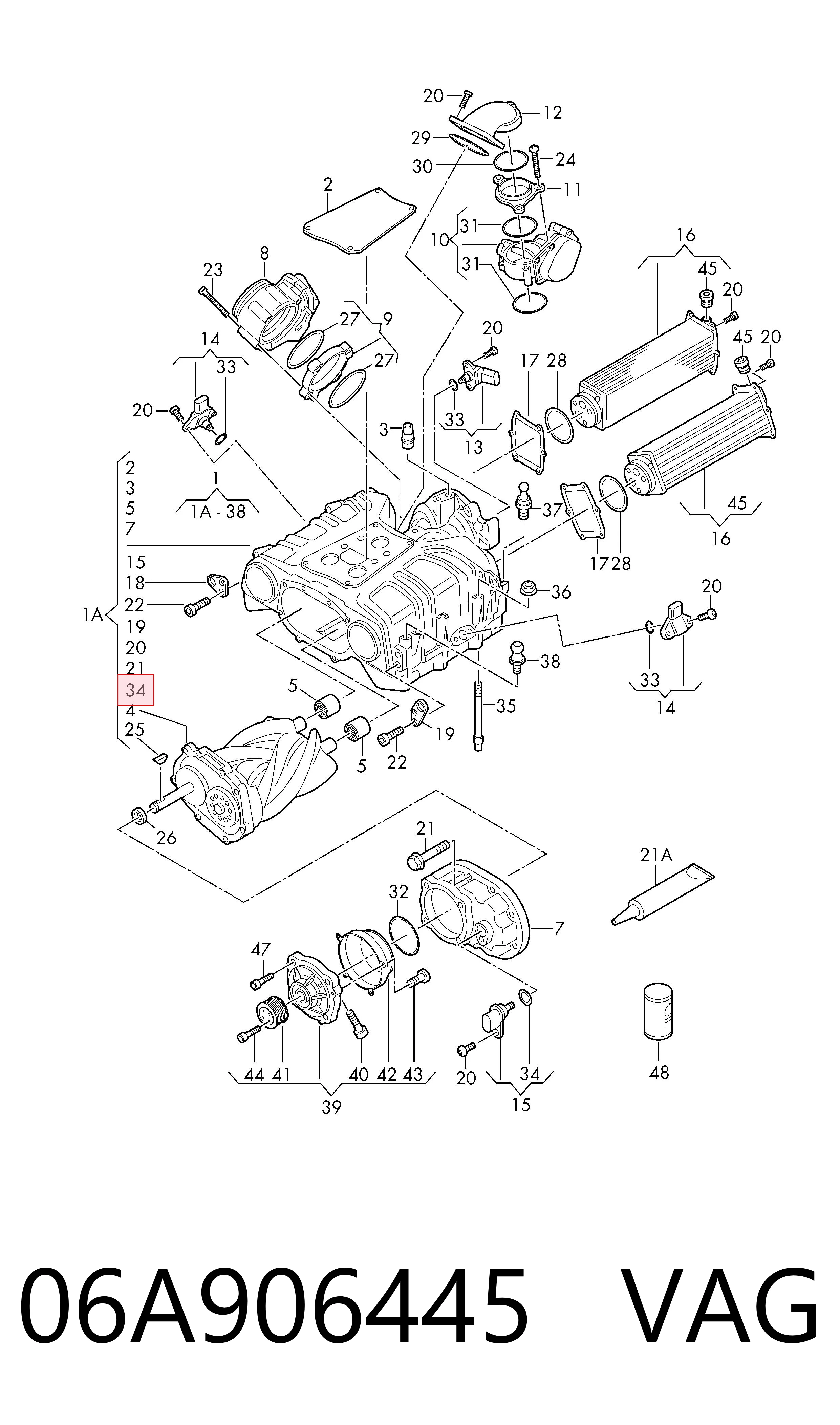 06A906445 VAG Vedante de sensor de posição da árvore distribuidora