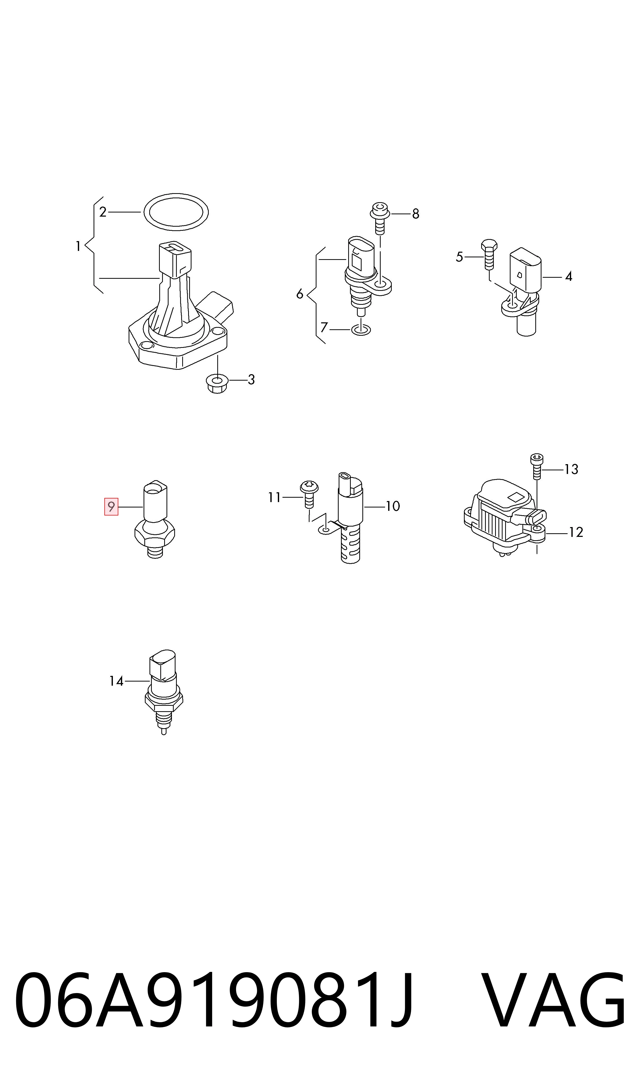Sensor de pressão de óleo VAG 06A919081J preço, a partir de 8,59 USD