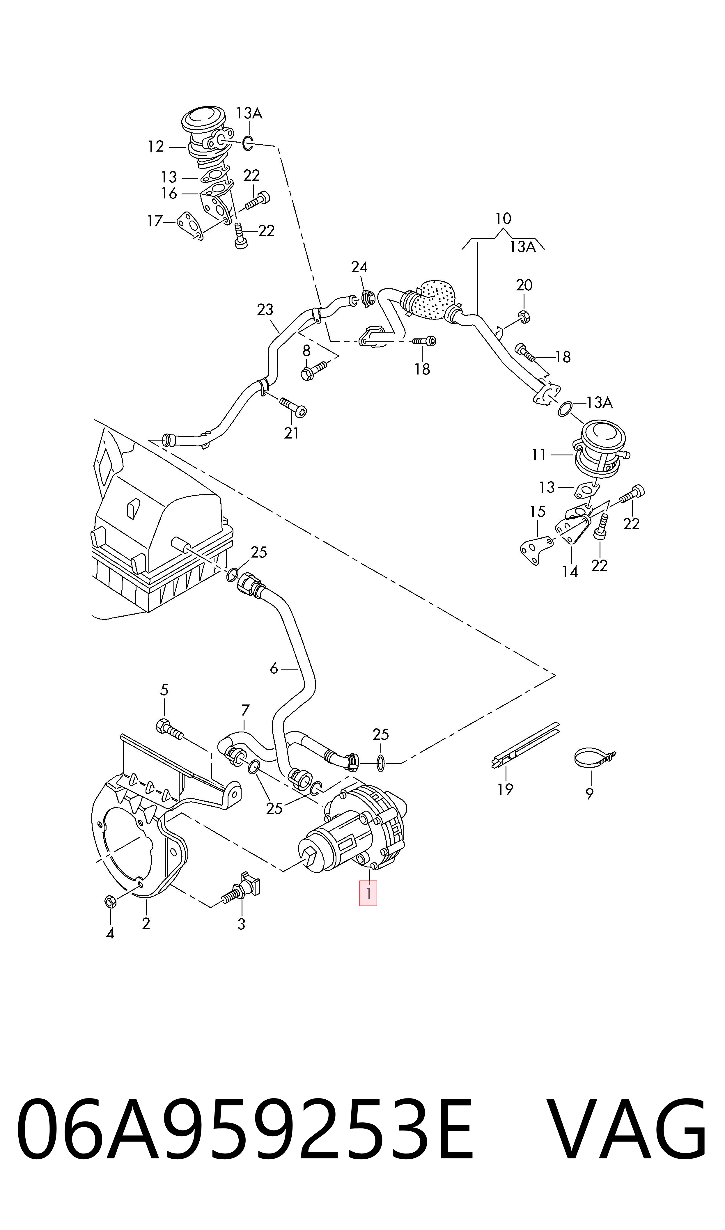 06A959253E VAG Bomba de ar