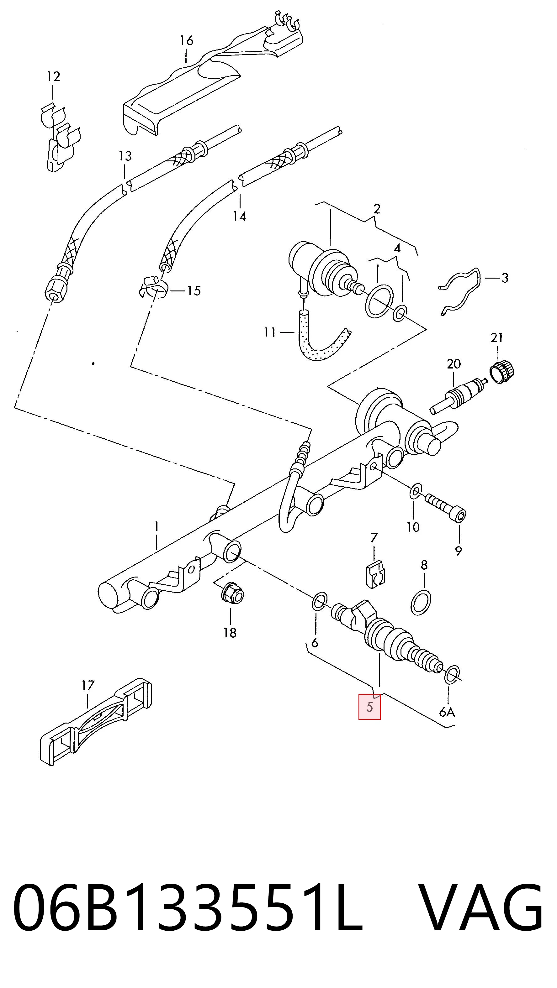 06B133551L VAG Injetor de injeção de combustível