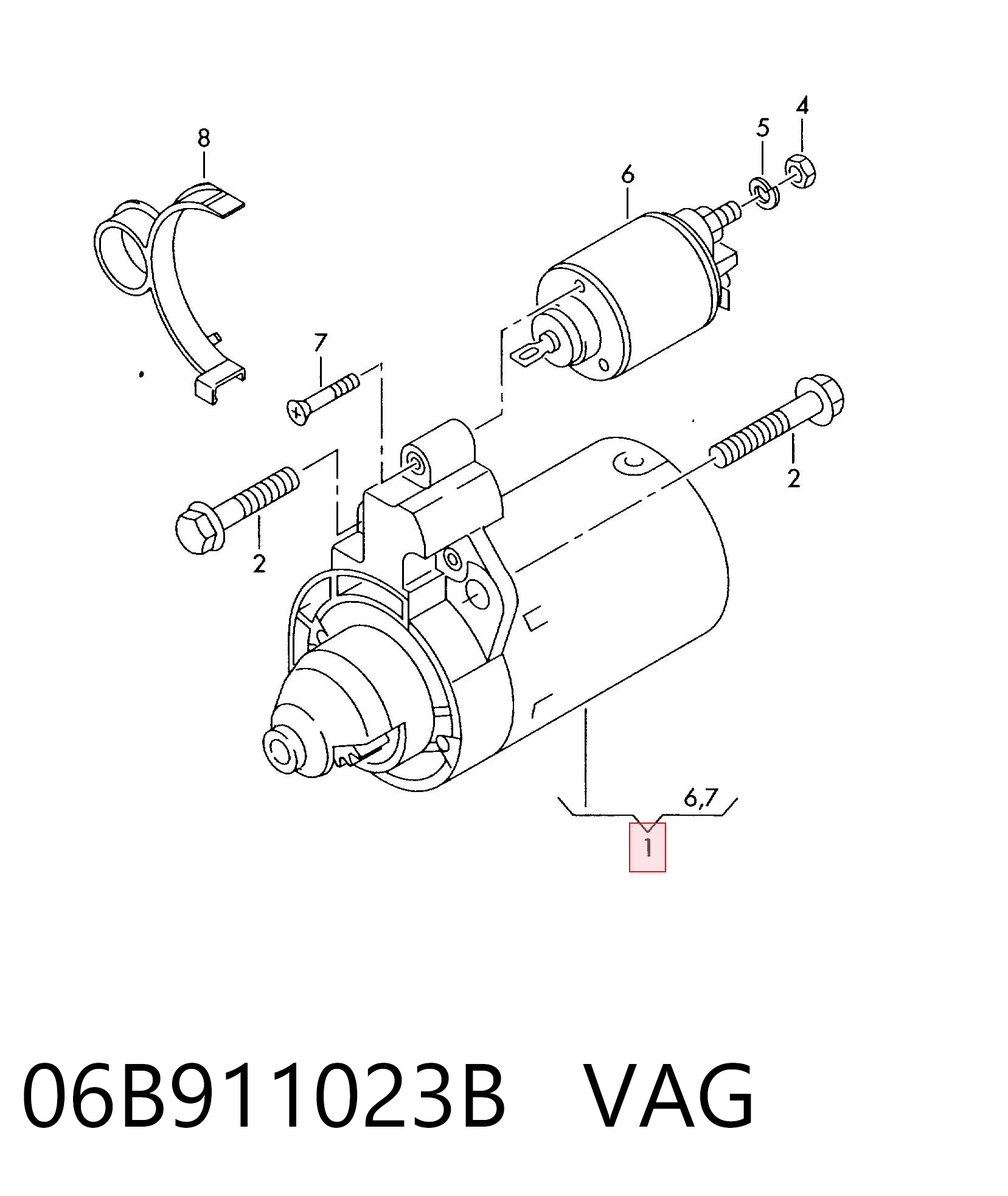 06B911023B VAG Motor de arranco