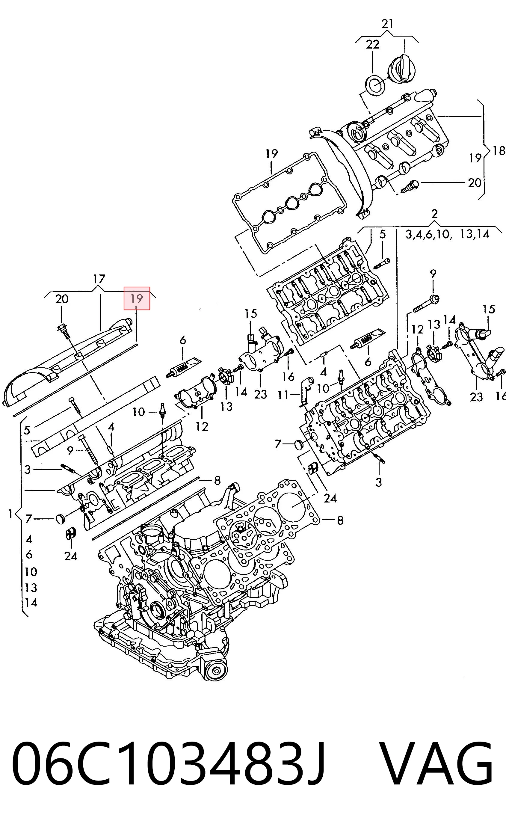 Vedante de tampa de válvulas de motor para Audi A4 B6 8H7