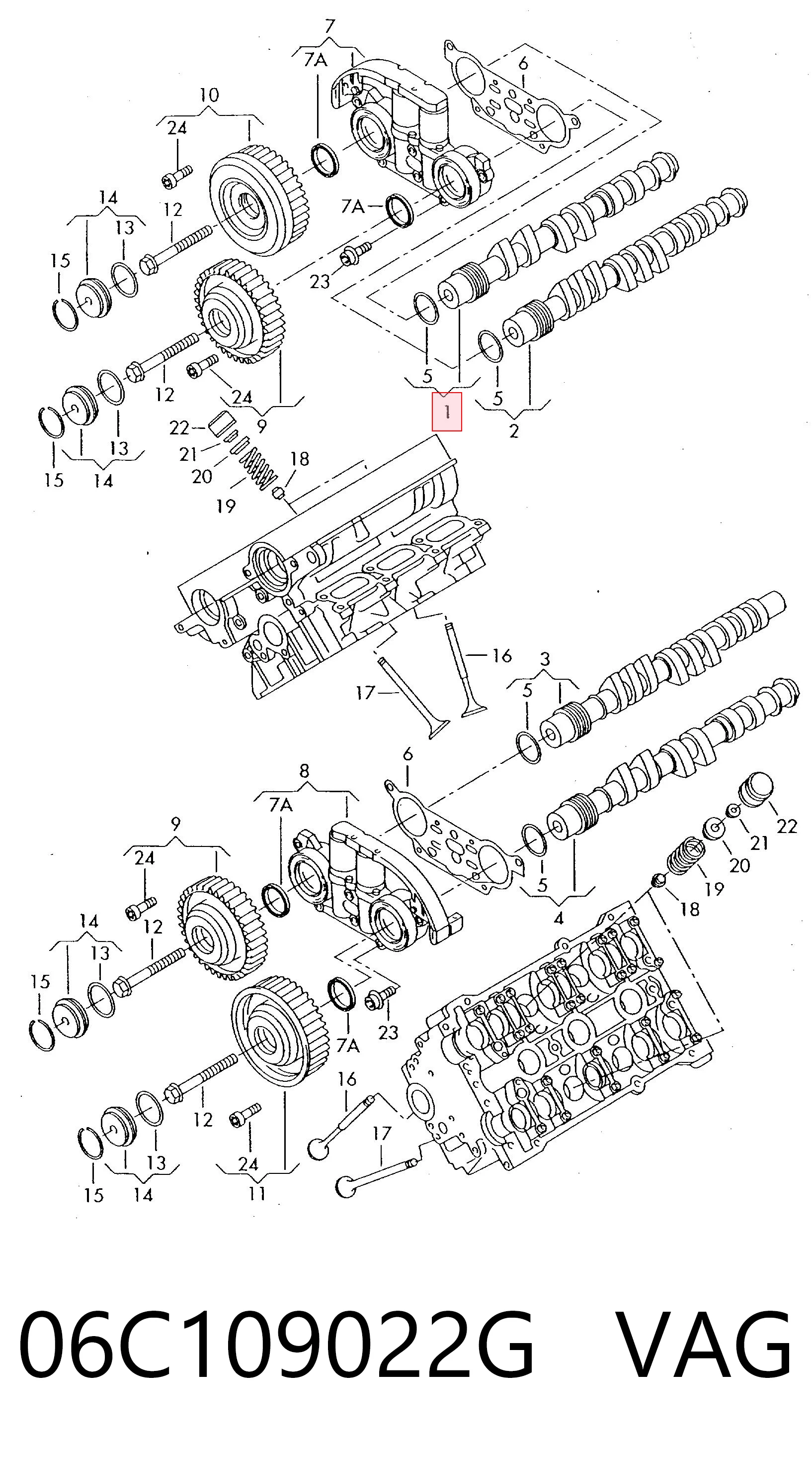 06C109022G VAG Árvore distribuidora de motor