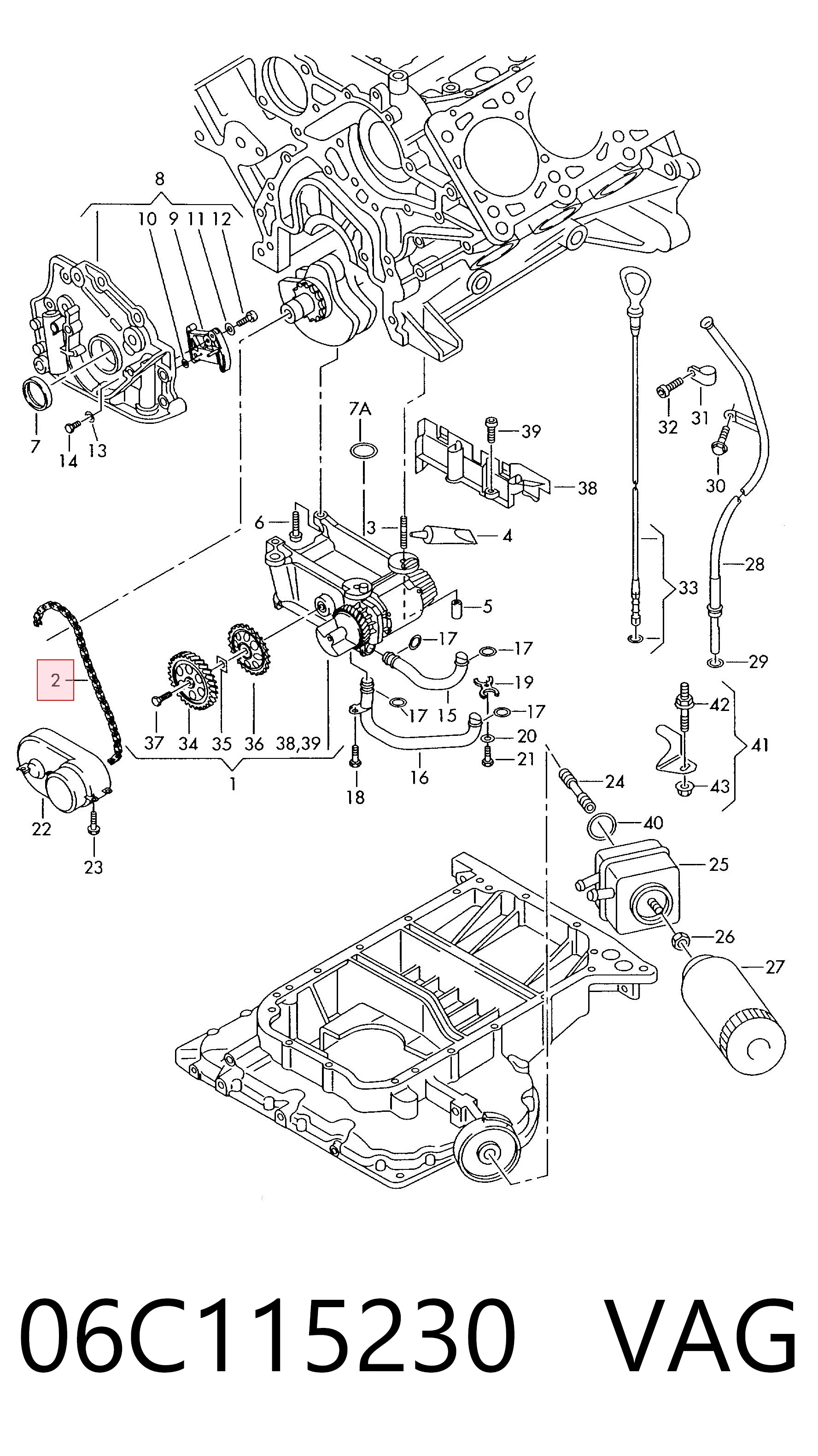 Compre Cadeia de bomba de óleo Audi A8 