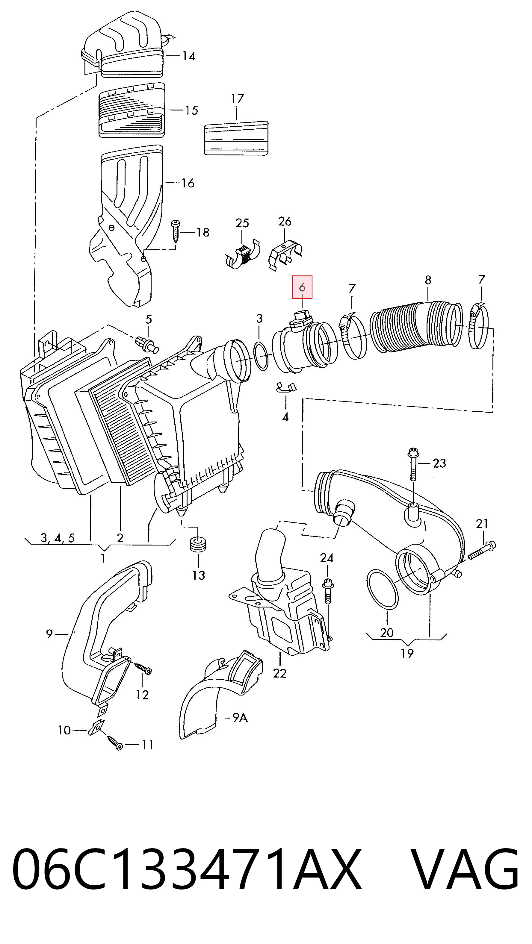 Sensor de fluxo (consumo) de ar, medidor de consumo M.A.F. - (Mass Airflow) VAG 06C133471AX preço, a partir de 74,02 USD