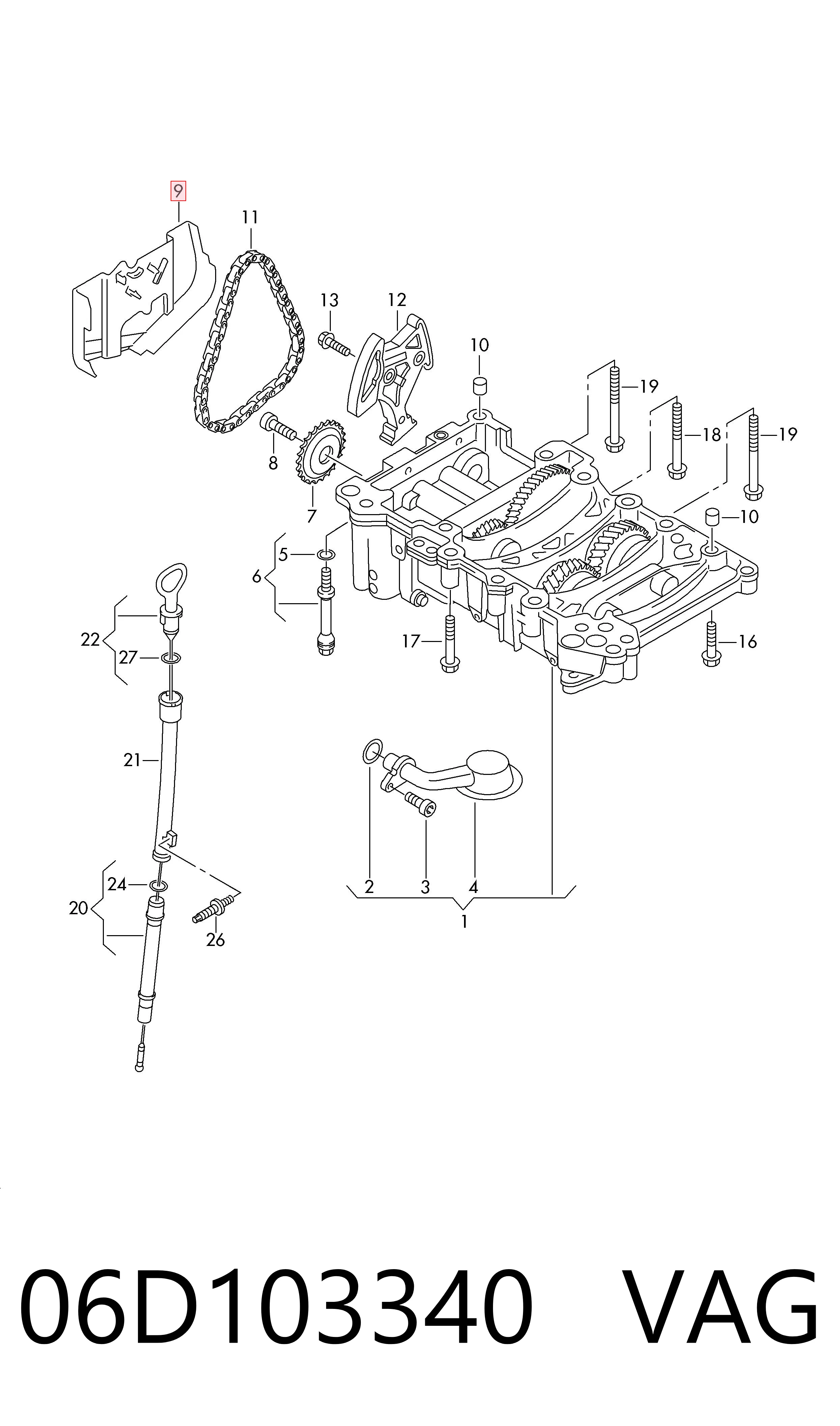 Tampa de motor dianteira VAG 06D103340 preço, a partir de 15,28 USD