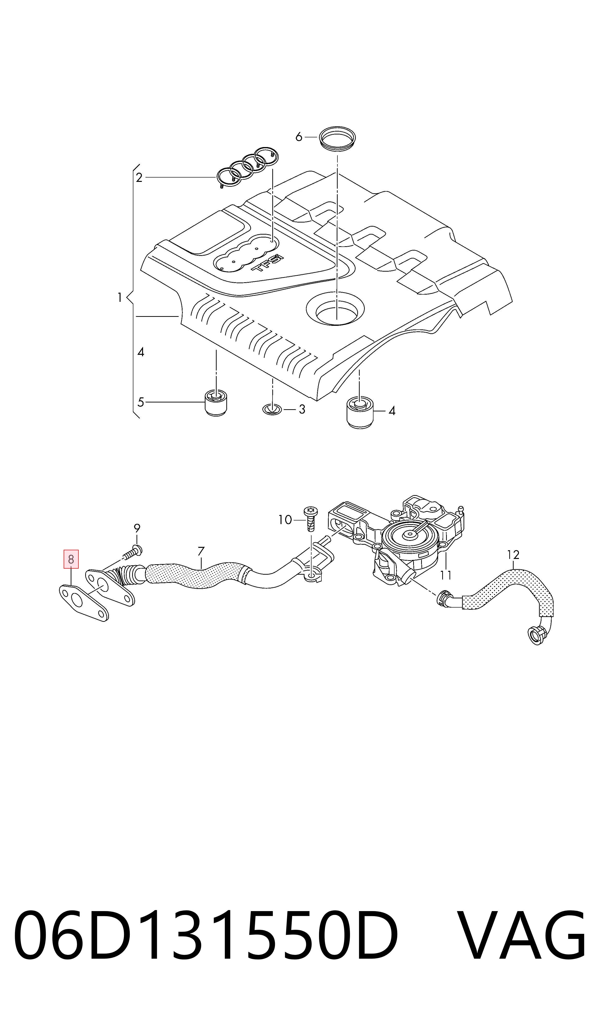 Compre 06D131550D VAG Vedante de turbina de ar comprimido, admissão