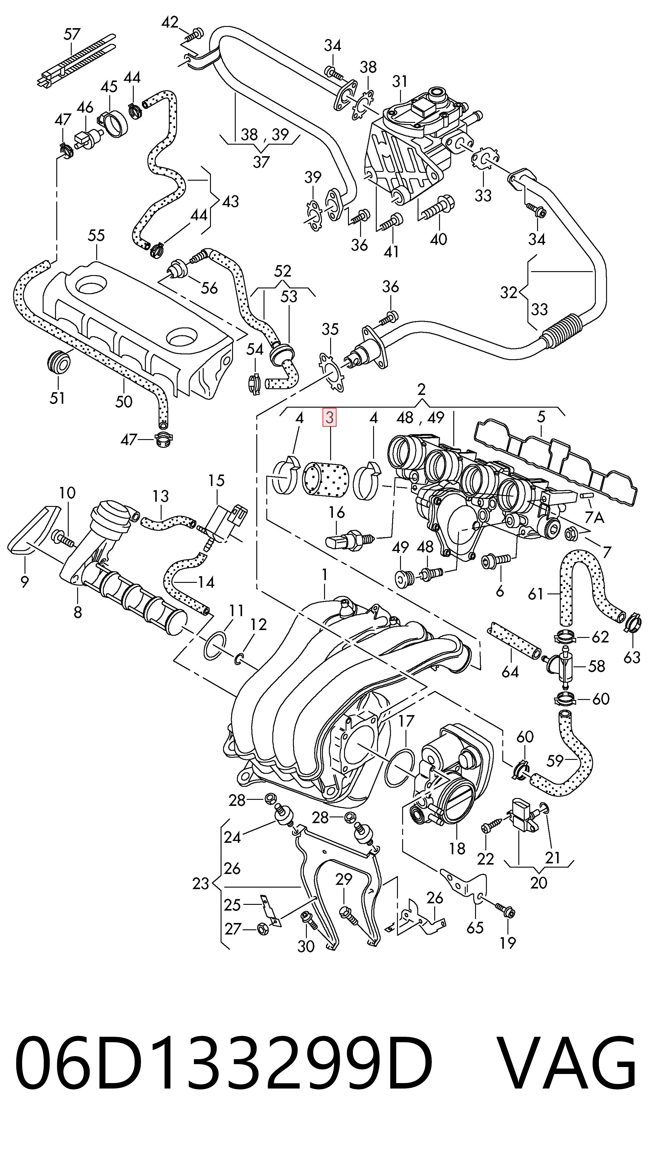Compre 06D133299D VAG Cano derivado de ar