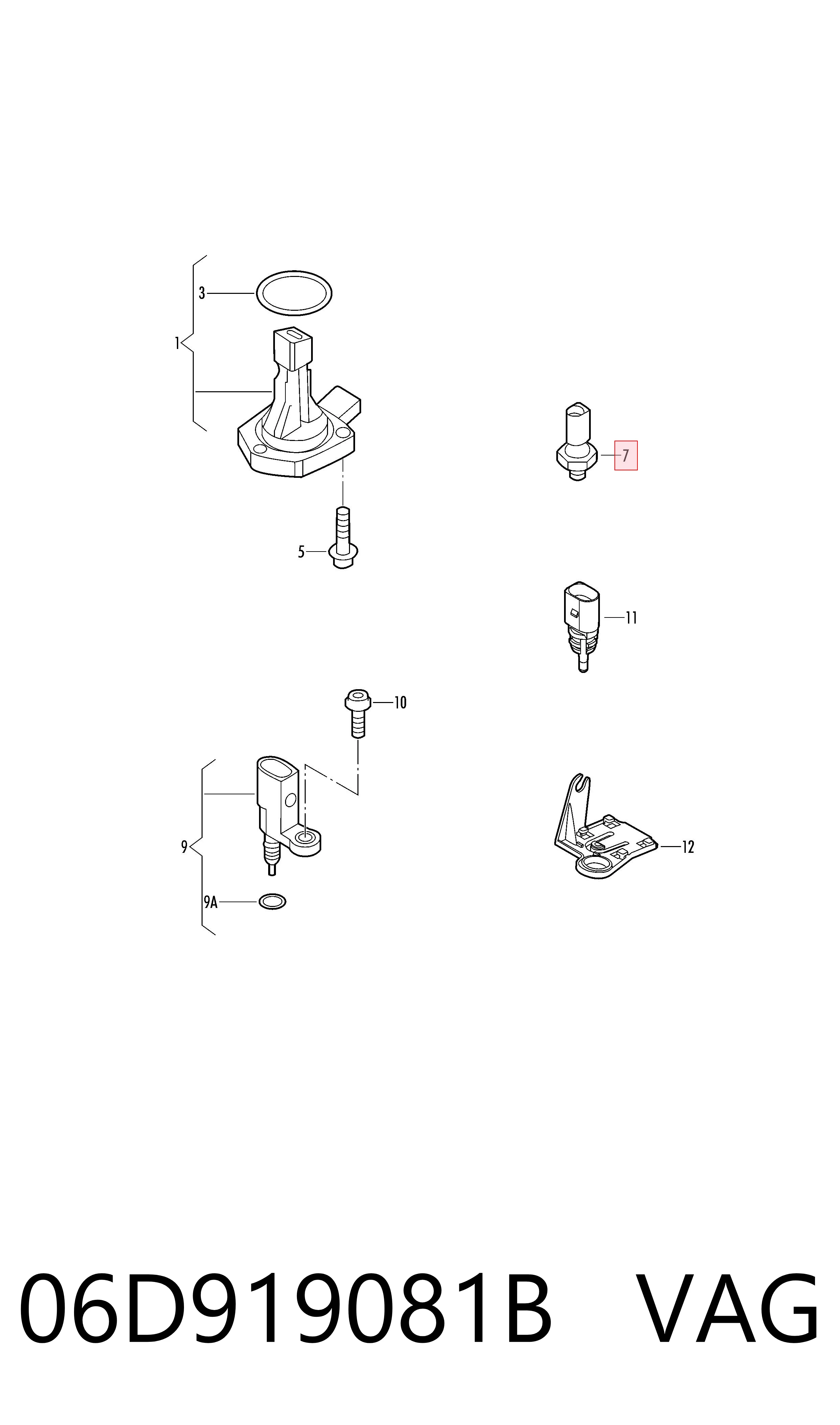 Sensor de pressão de óleo VAG 06D919081B preço, a partir de 6,99 USD