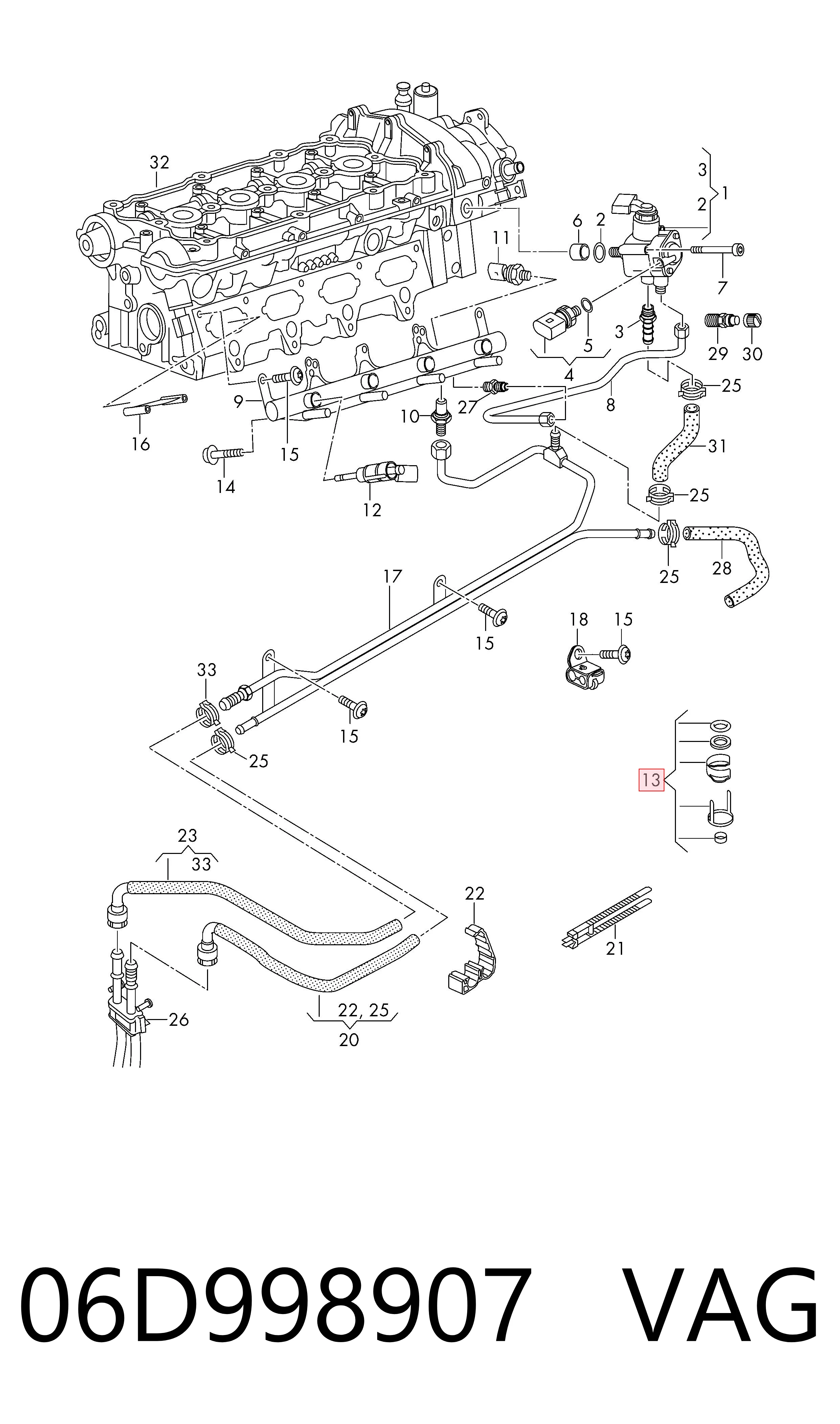 Kit de reparação do injetor KSP01820 KSP