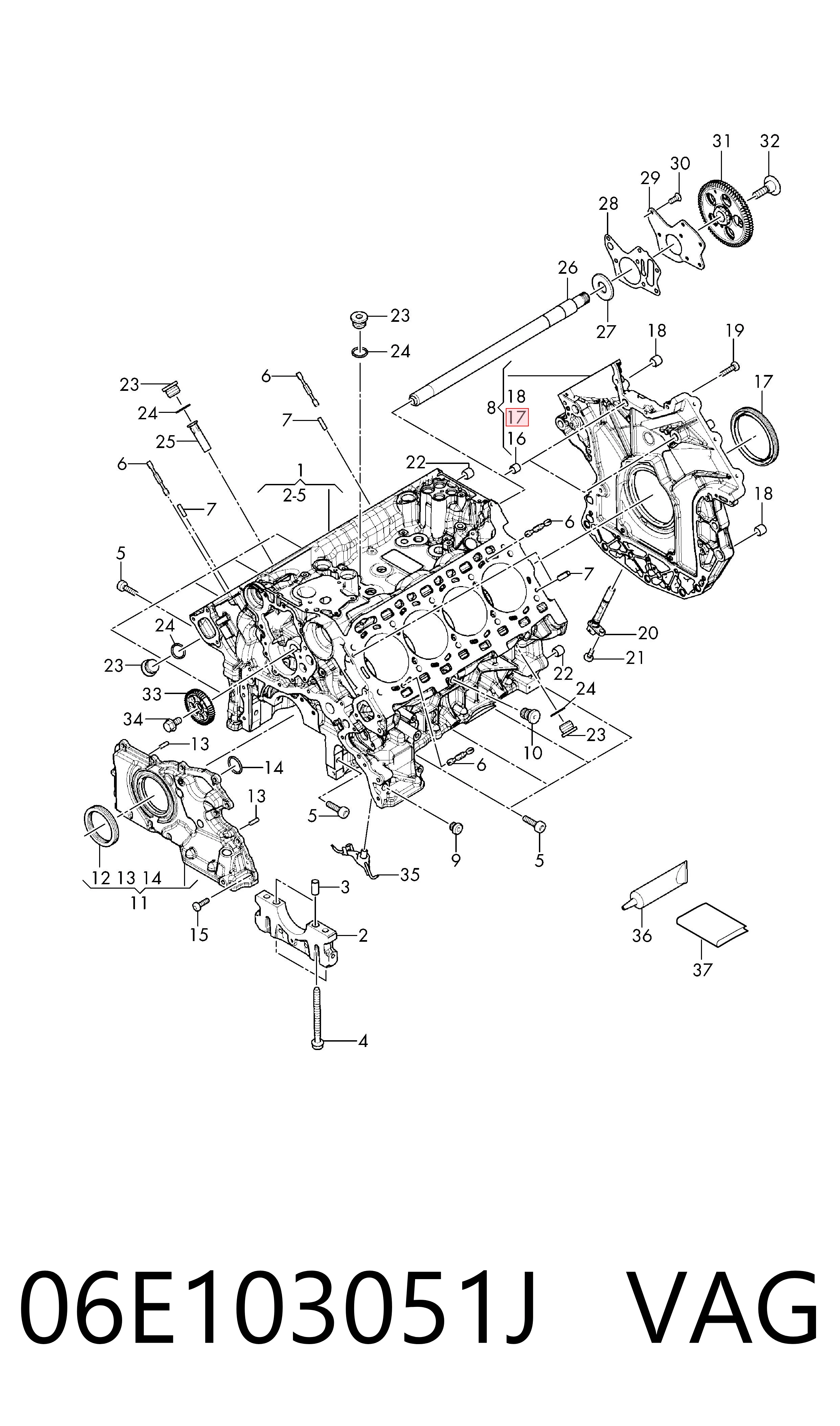 Kit inferior de vedantes de motor VAG 06E103051J preço, a partir de 62,92 USD