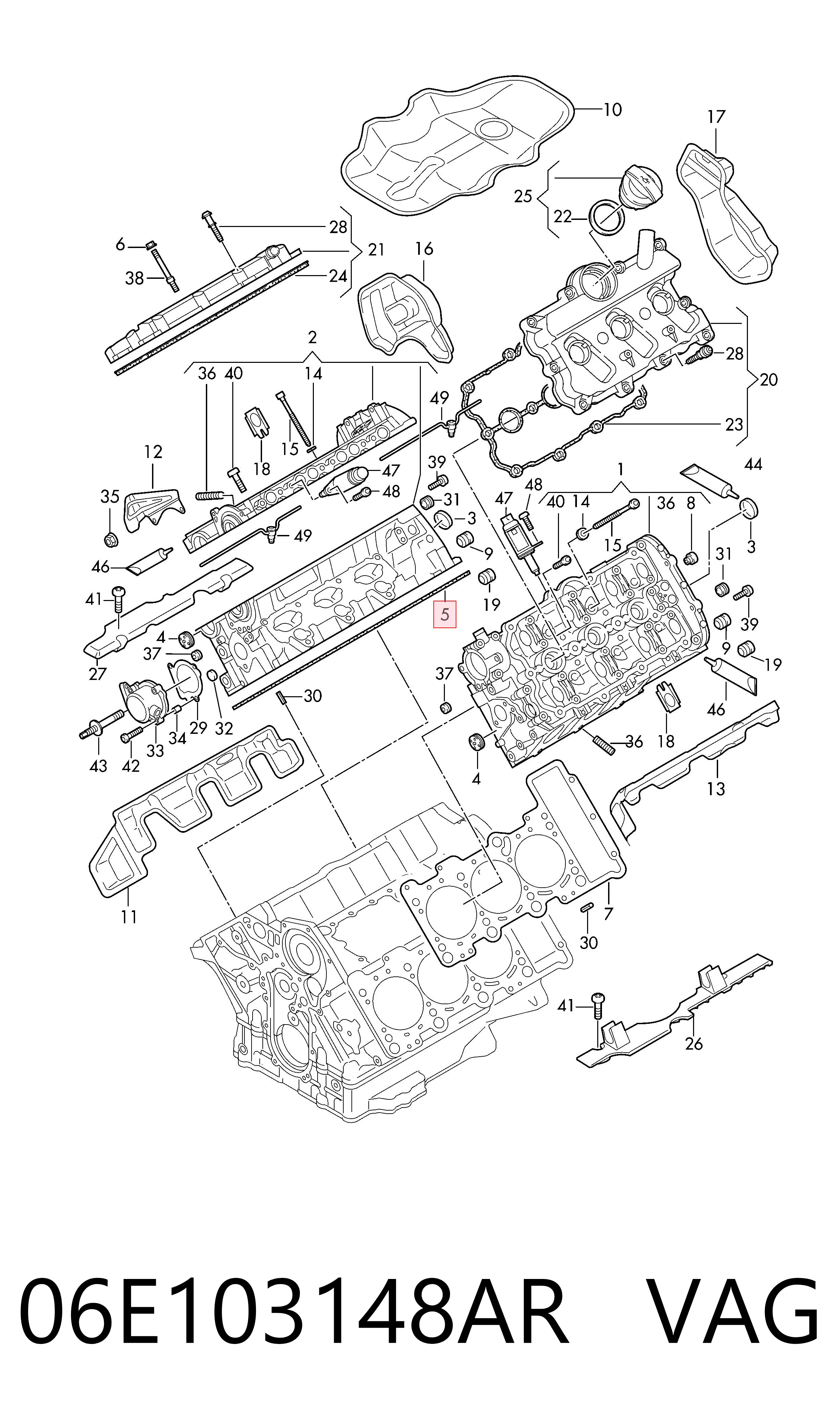 06E103148AR VAG Vedante de cabeça de motor (CBC)