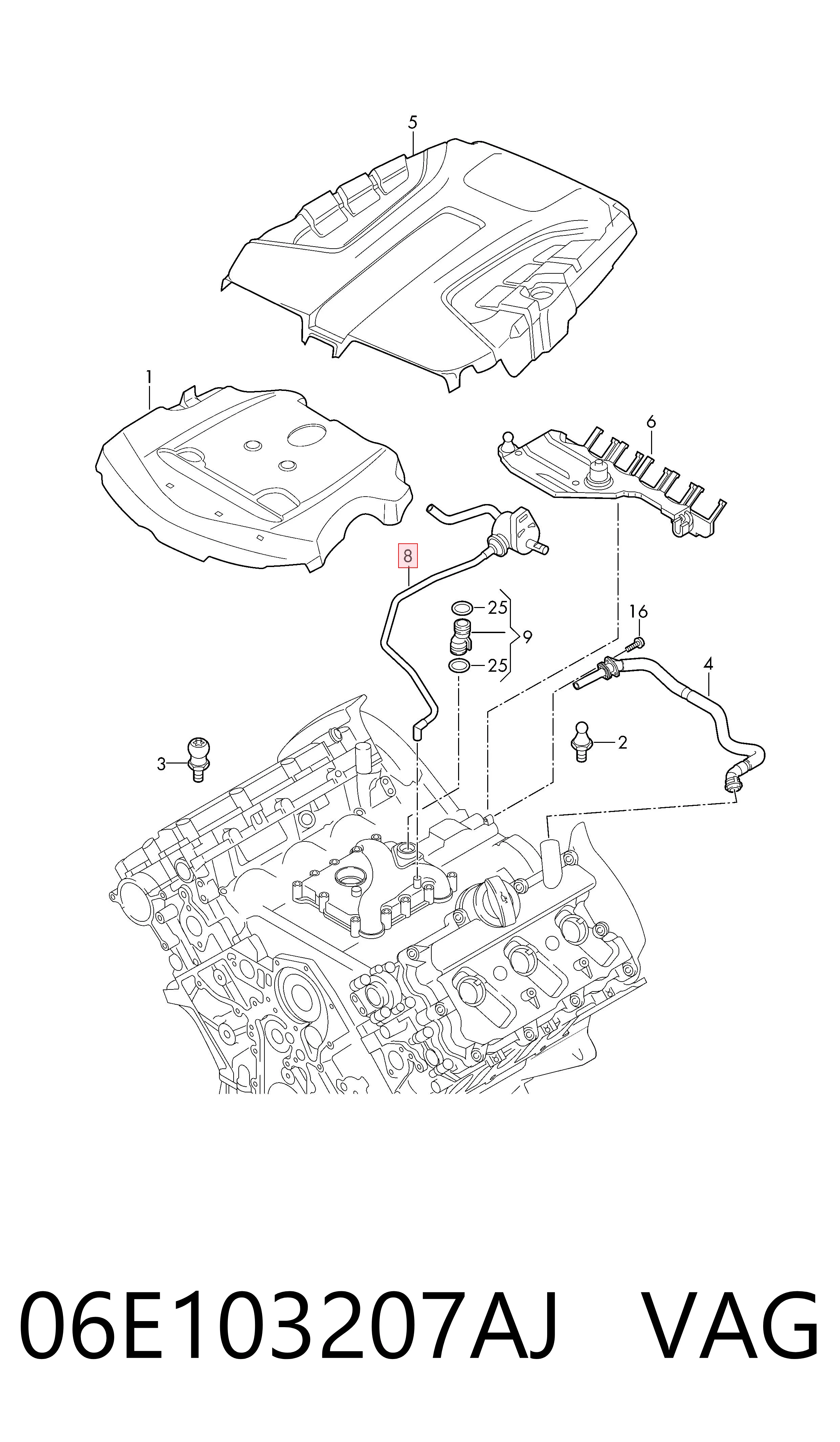 30103227 AND Cano derivado de ventilação de cárter (de separador de óleo)
