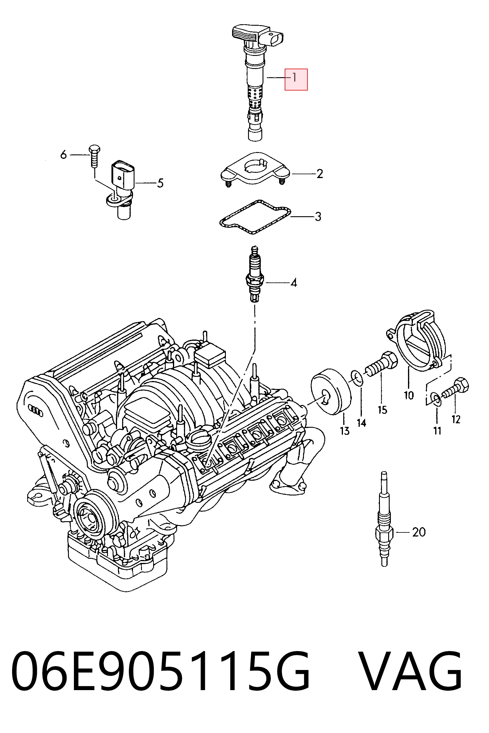 Compre 06E905115G VAG Bobina de ignição